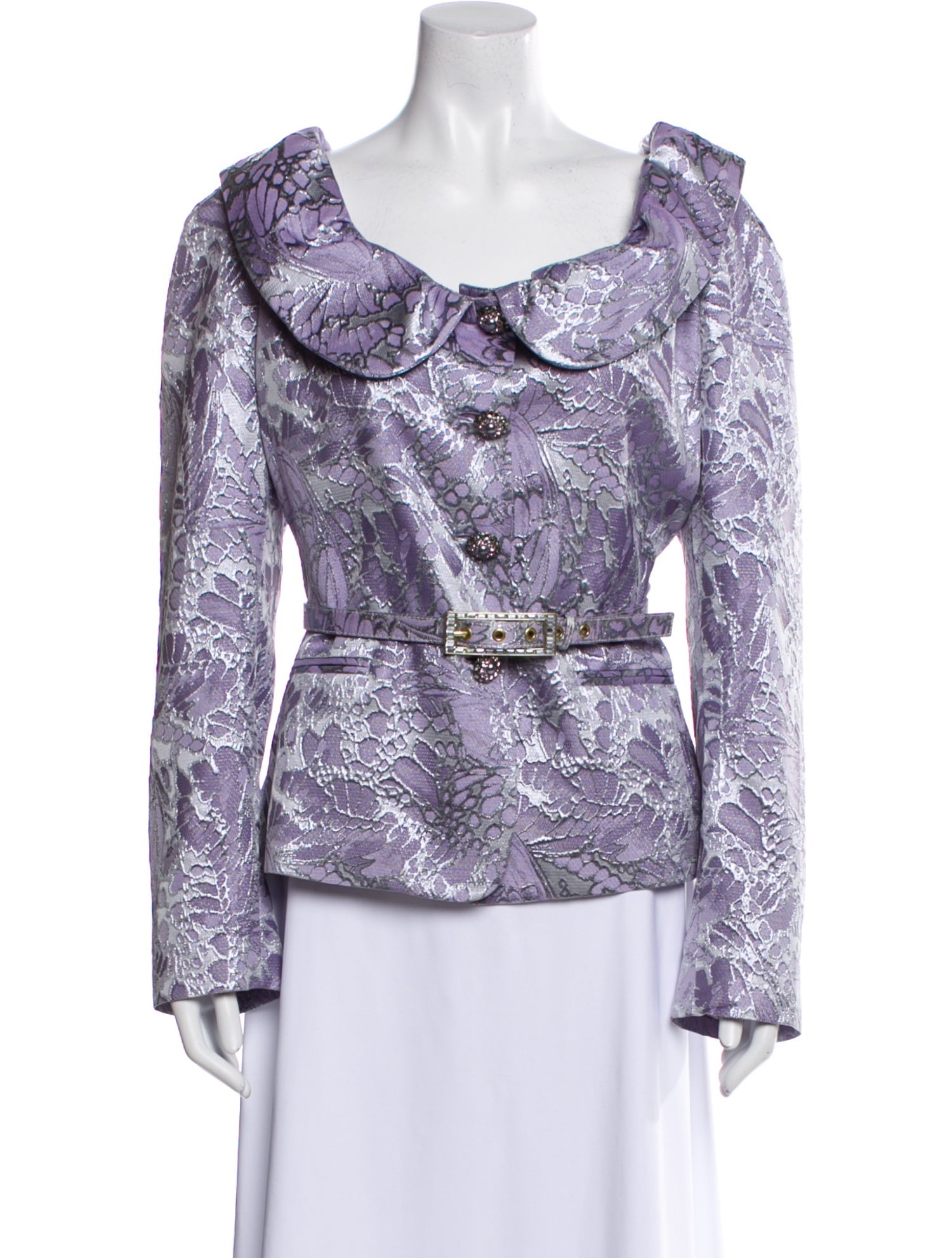 St. John Couture Floral Print Evening Jacket