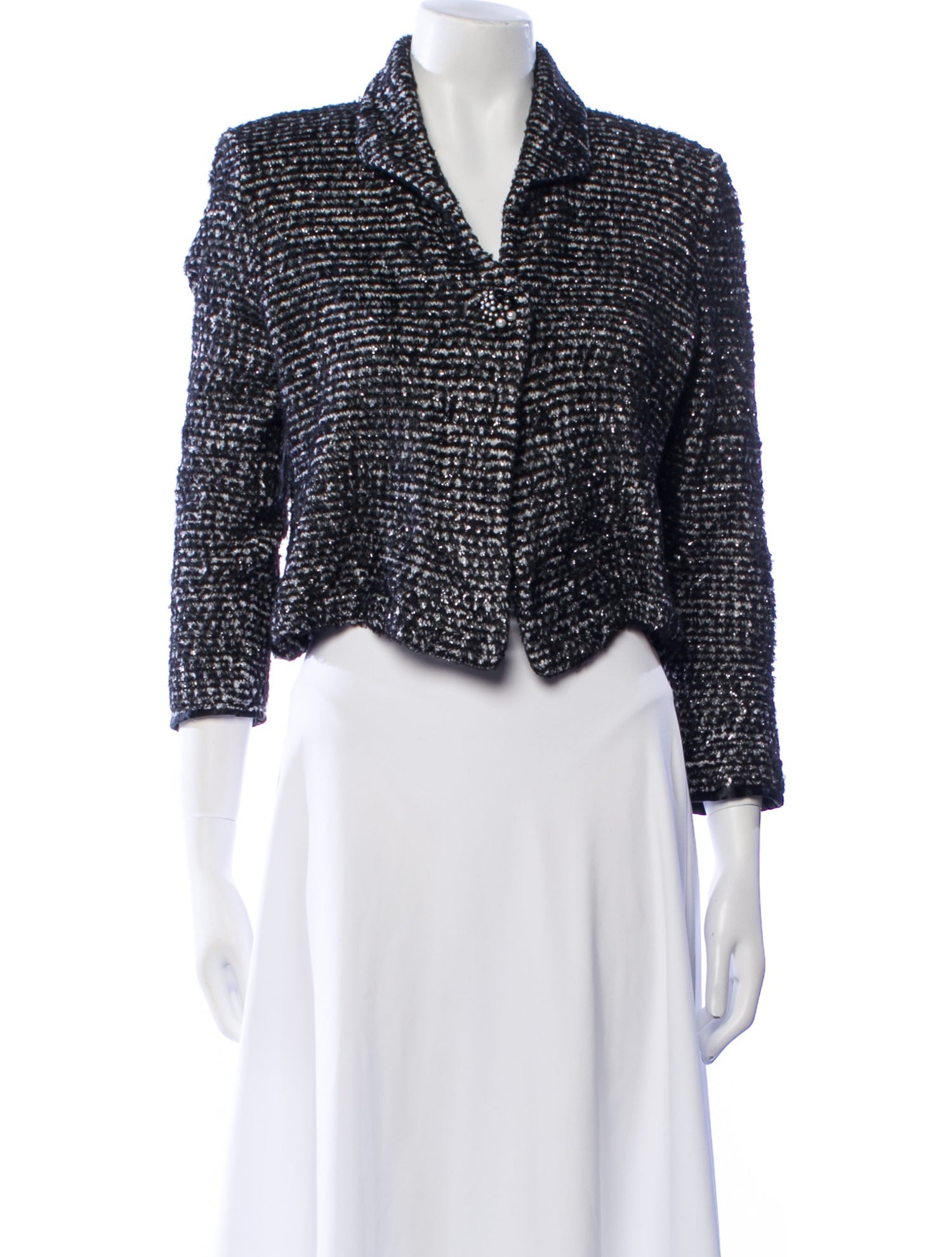 St. John Couture Silk Tweed Pattern Evening Jacket
