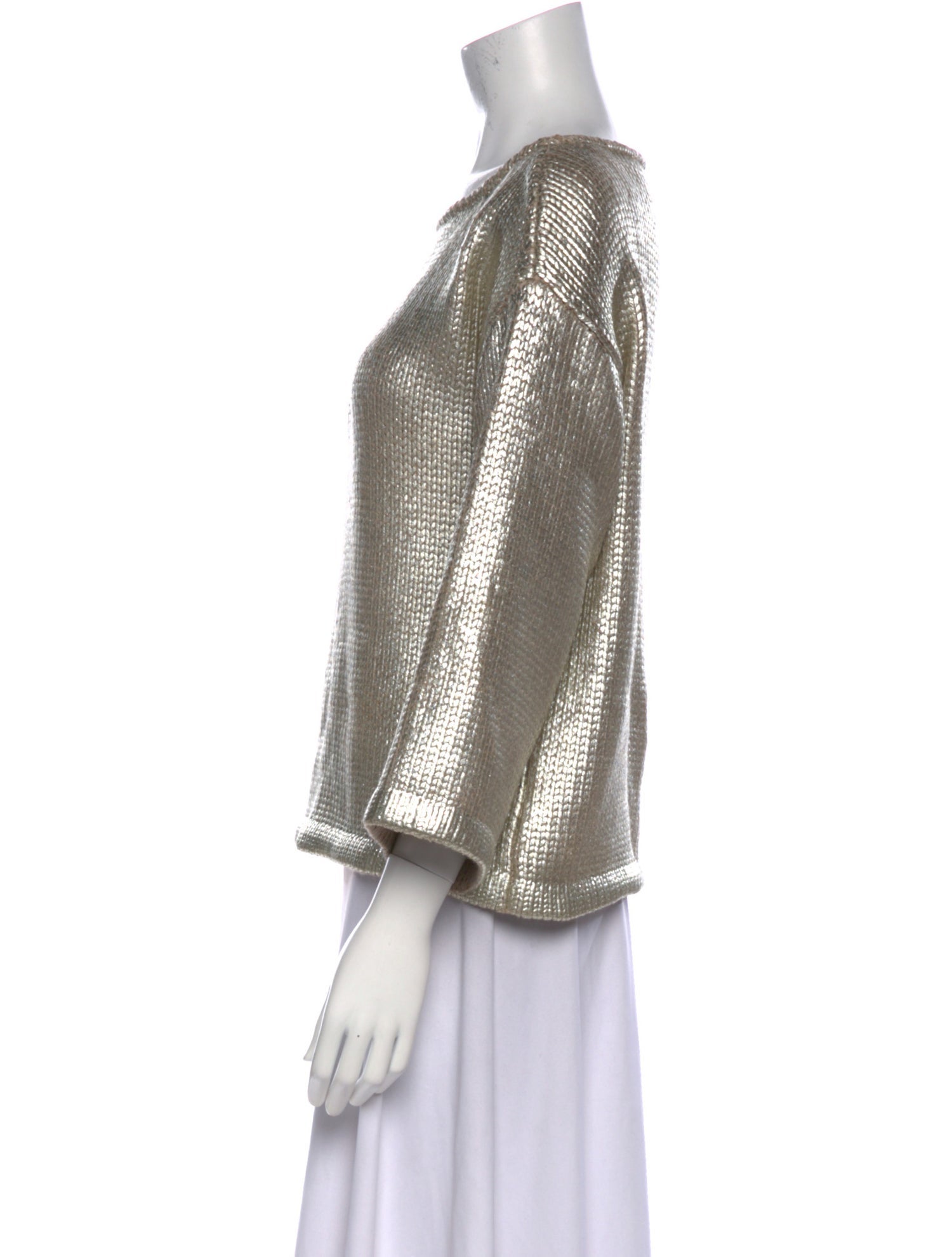 St. John Couture Wool Bateau Neckline Sweater