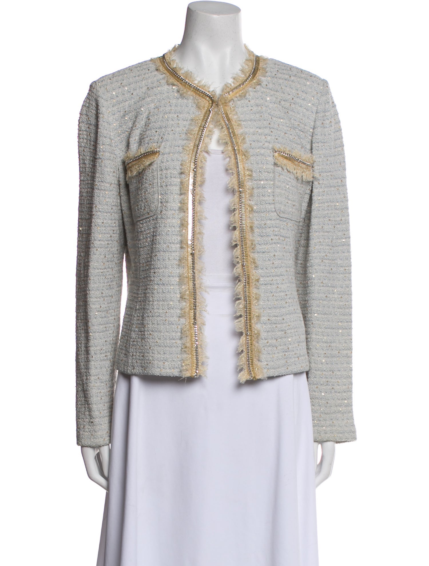 St. John Couture Wool Tweed Pattern Evening Jacket