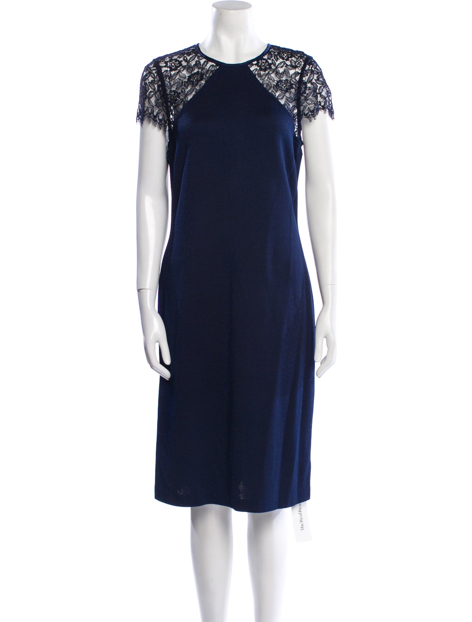 St. John Couture Crew Neck Knee-Length Dress