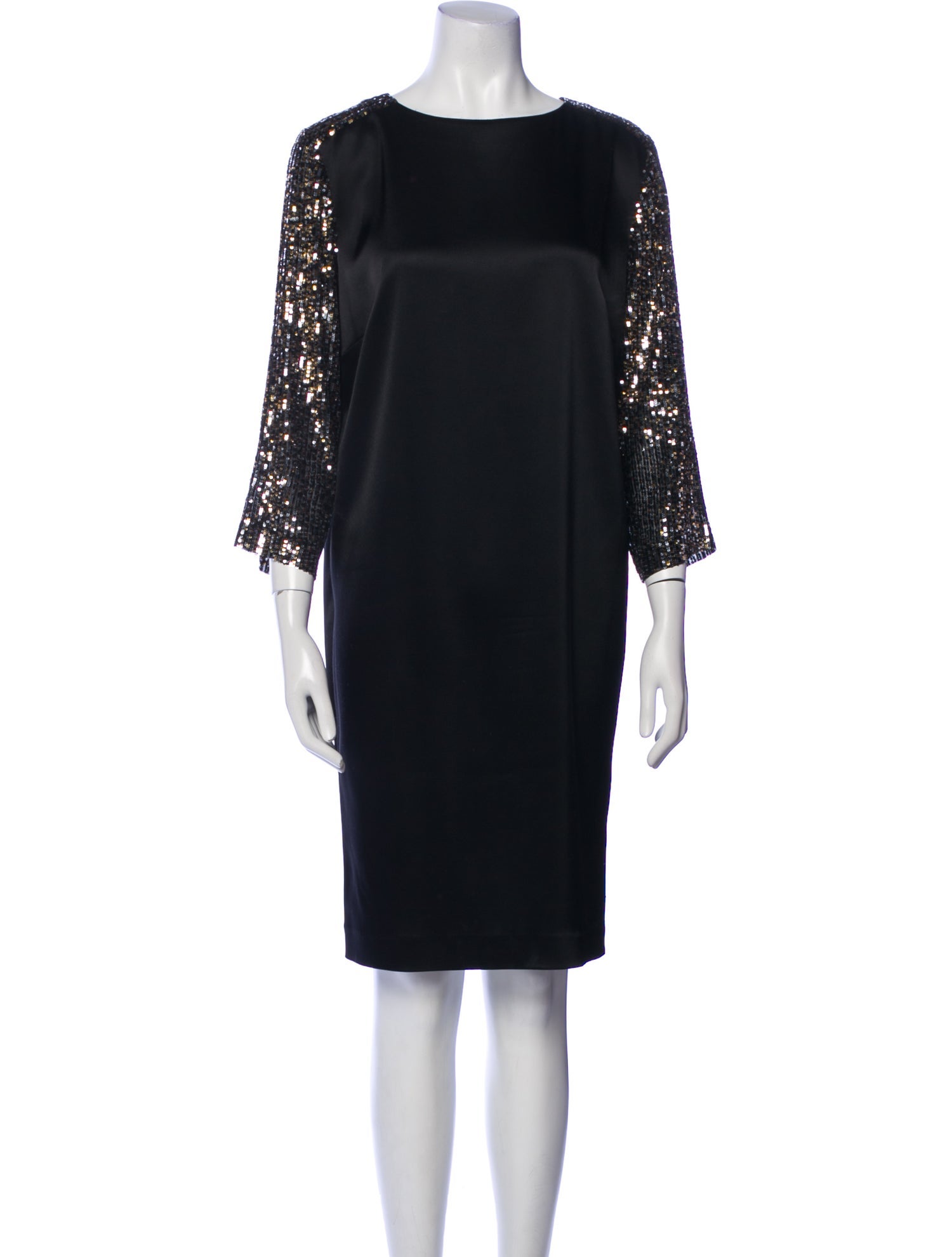 St. John Couture Bateau Neckline Knee-Length Dress