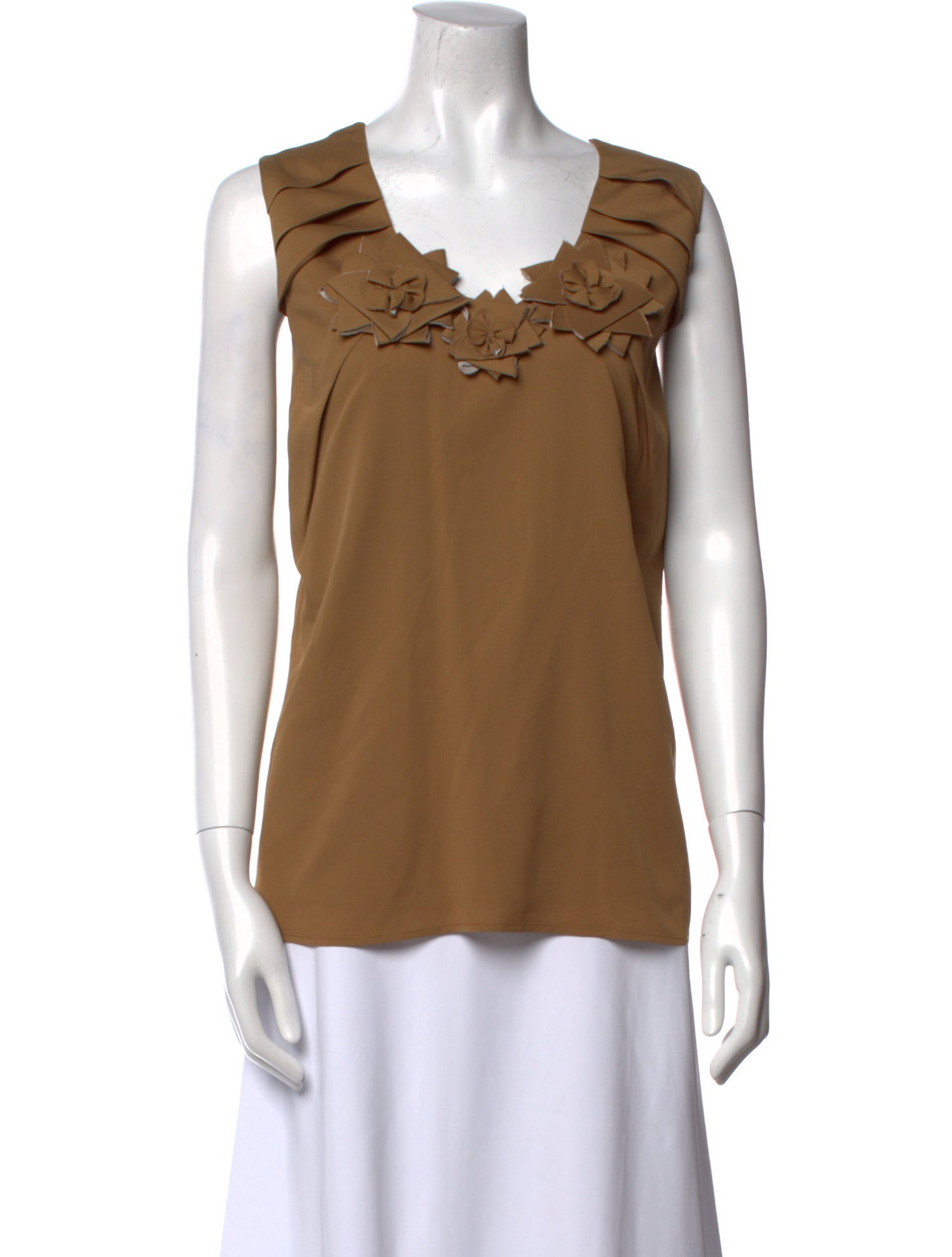 St. John Couture Silk V-Neck Top