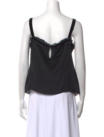 St. John Couture Silk Square Neckline Top