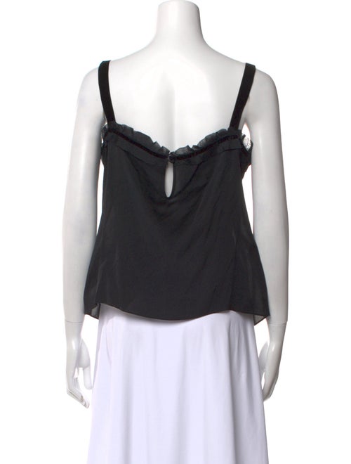 St. John Couture Silk Square Neckline Top