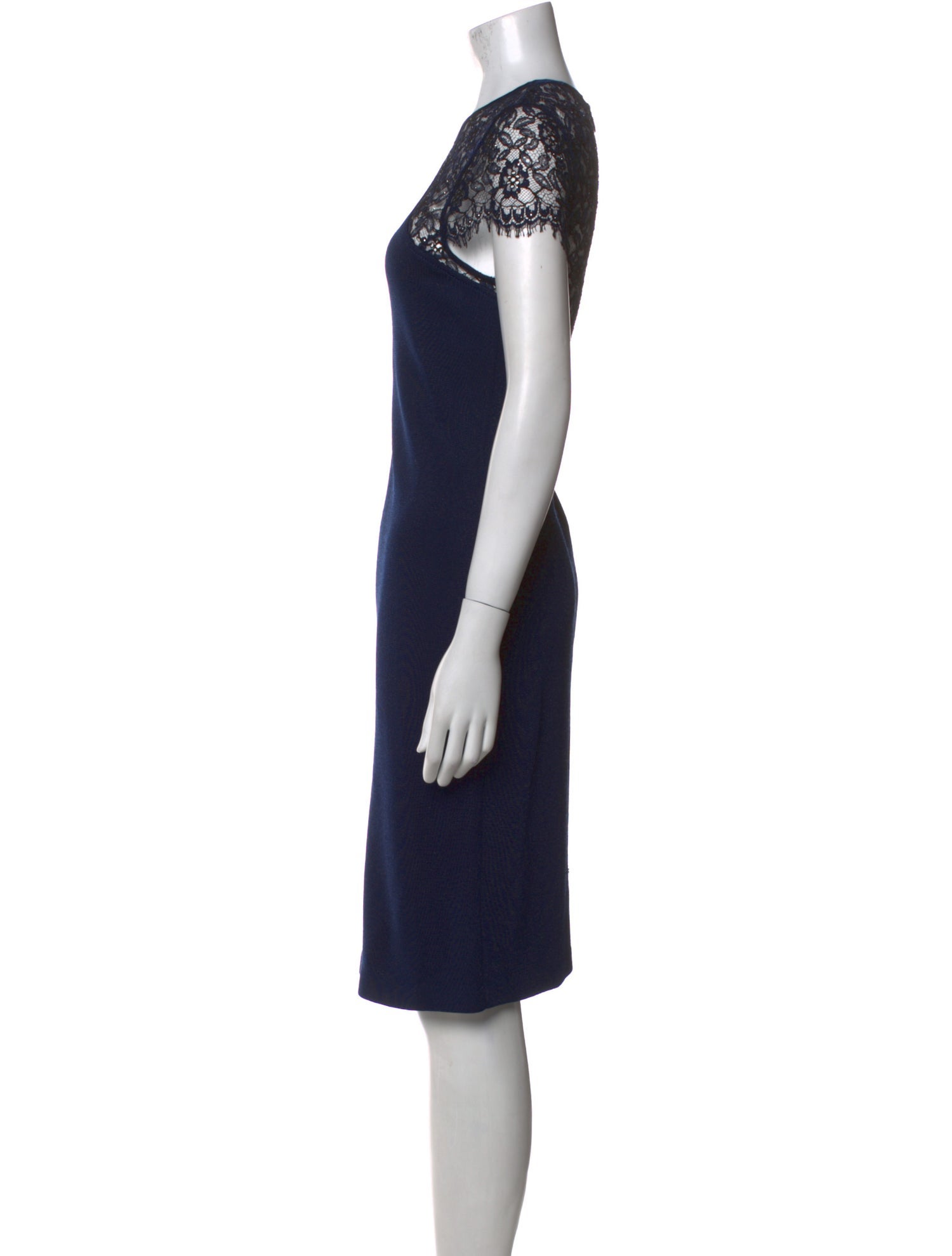 St. John Couture Crew Neck Knee-Length Dress