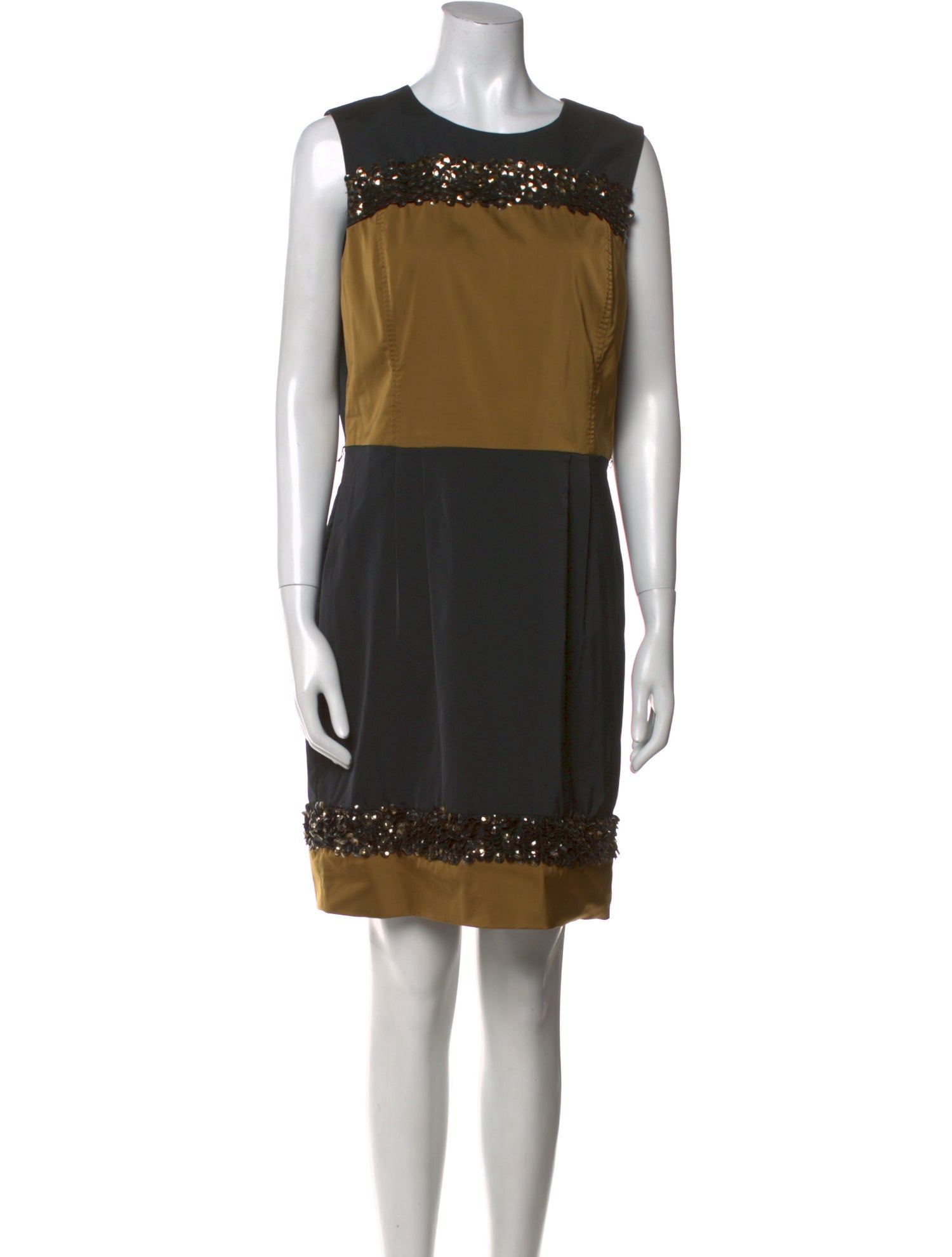 St. John Couture Colorblock Pattern Mini Dress