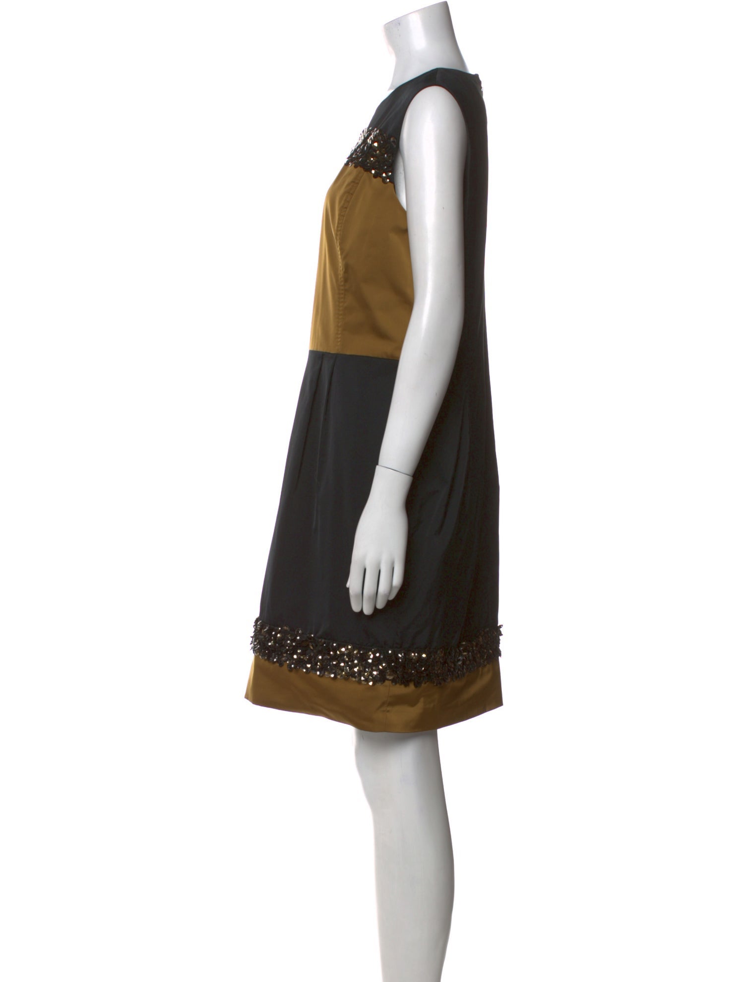 St. John Couture Colorblock Pattern Mini Dress