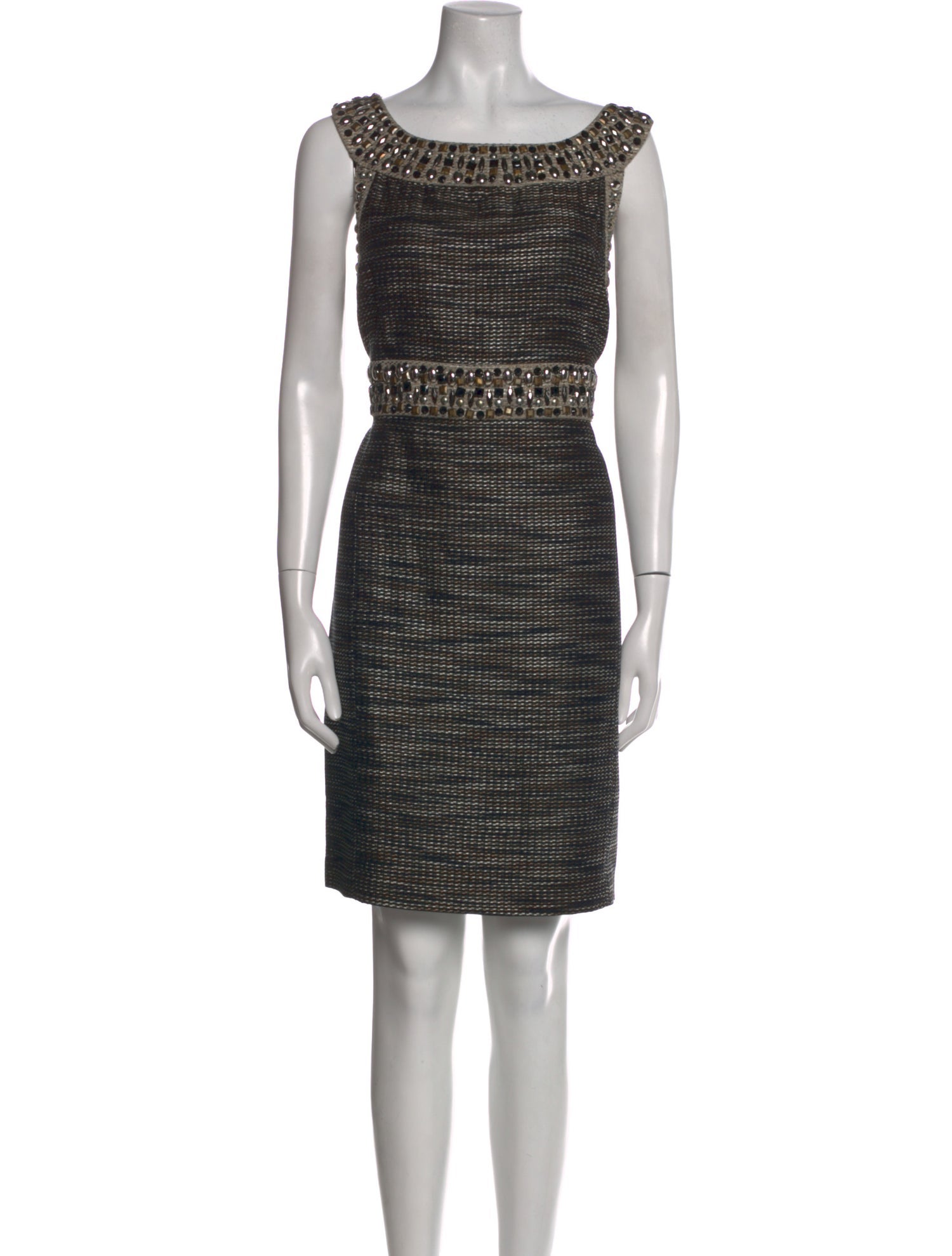 St. John Couture Bateau Neckline Knee-Length Dress