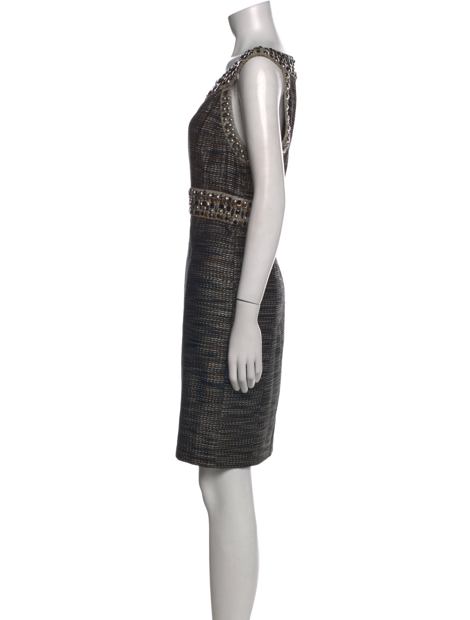 St. John Couture Bateau Neckline Knee-Length Dress