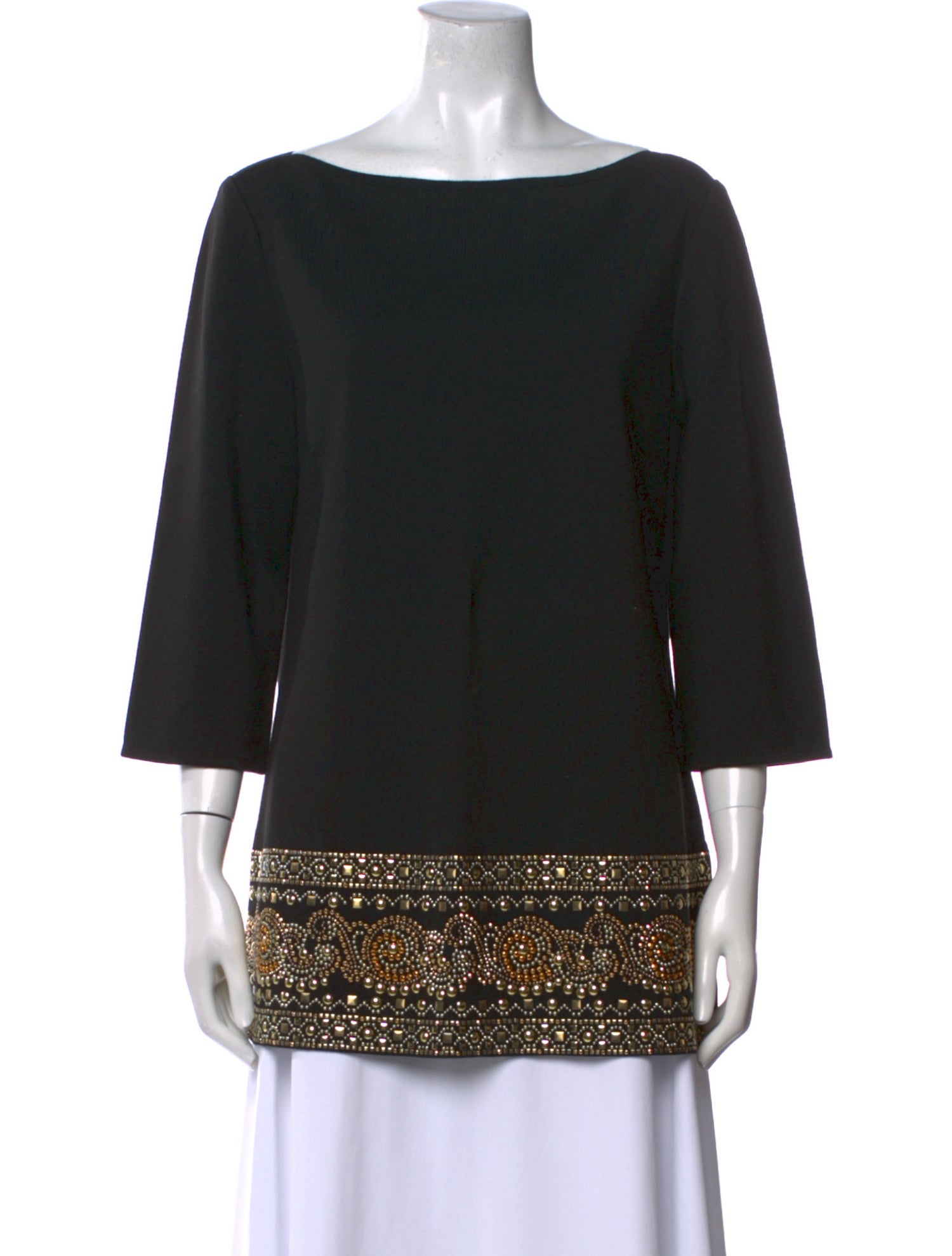 St. John Couture Wool Bateau Neckline Tunic