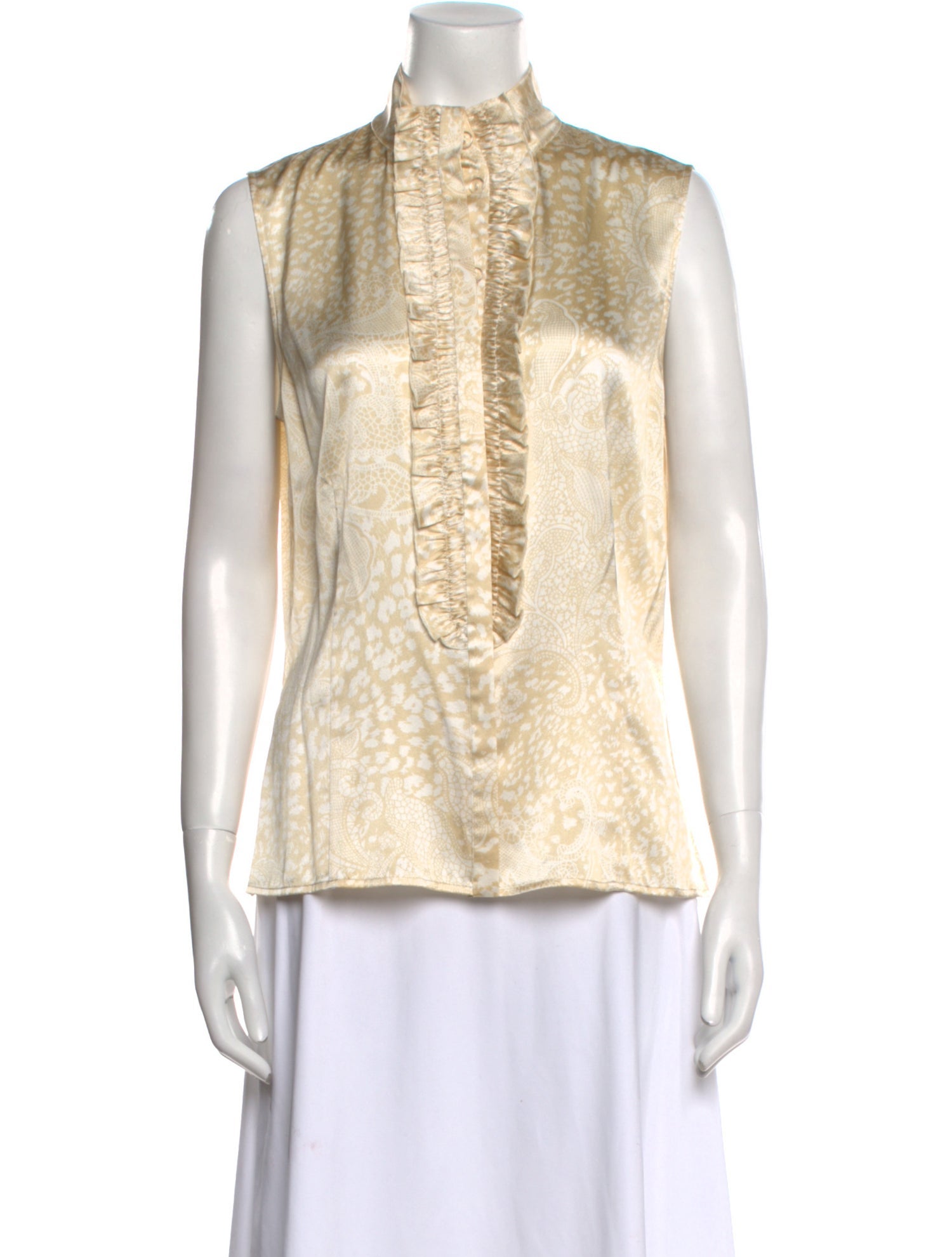 St. John Couture Silk Mock Neck Blouse