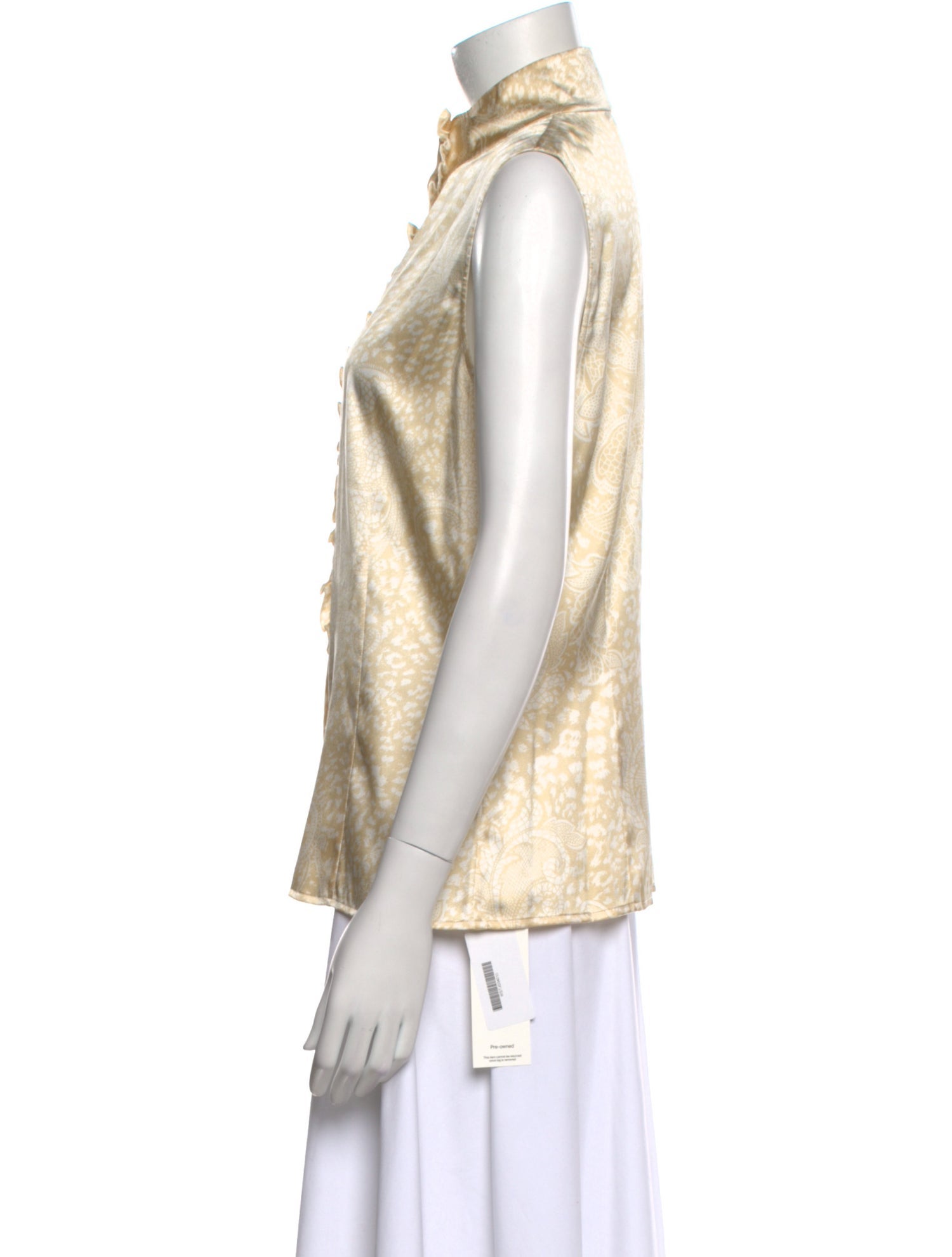 St. John Couture Silk Mock Neck Blouse