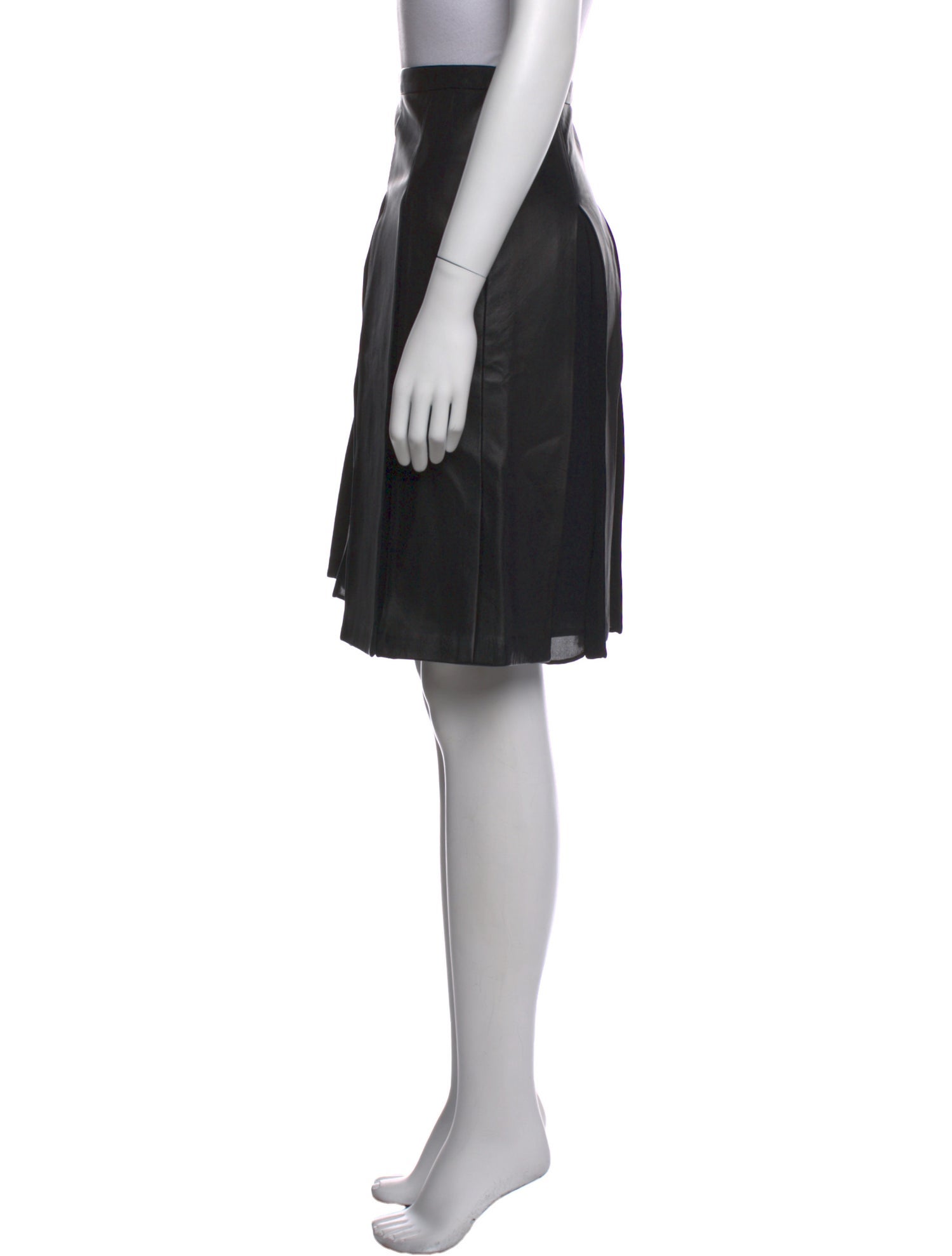 St. John Couture Leather Knee-Length Skirt w/ Tags