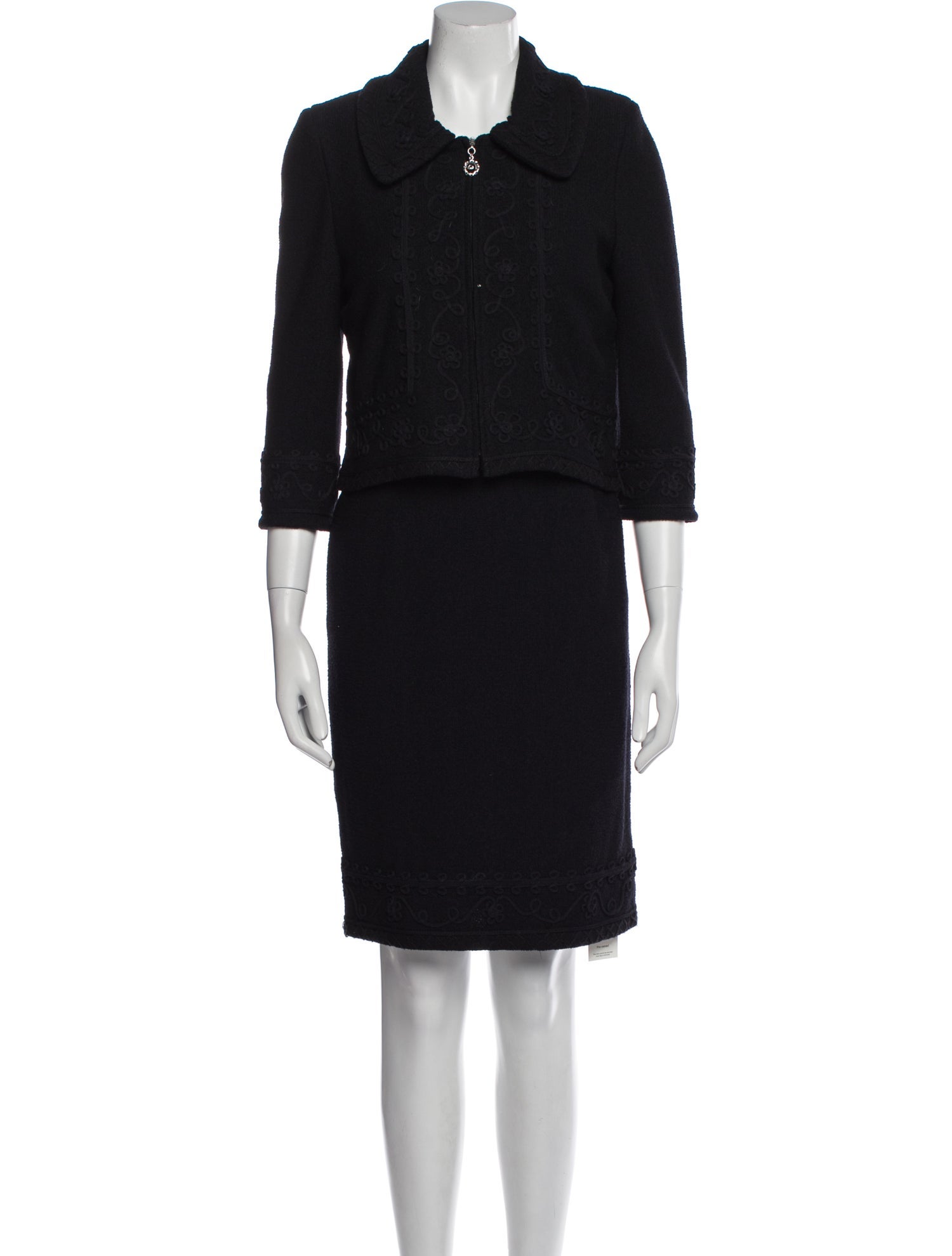 St. John Couture Chain-Link Accents Dress Set