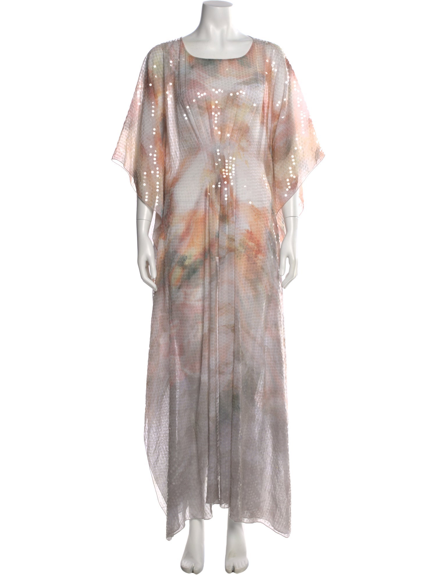 St. John Couture Tie-Dye Print Long Dress