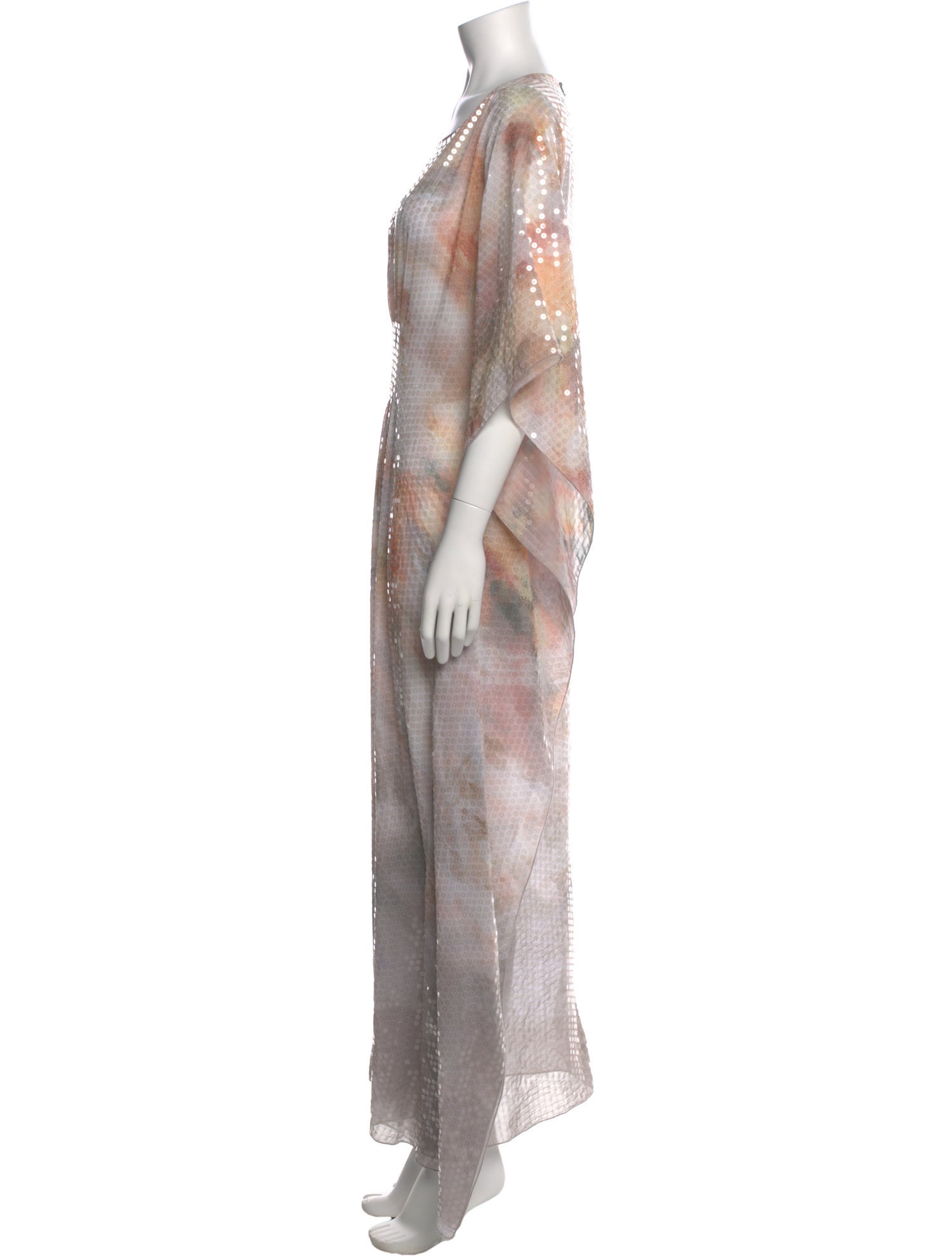 St. John Couture Tie-Dye Print Long Dress