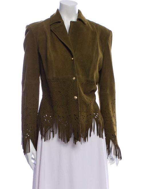 St. John Sport Leather Blazer Green