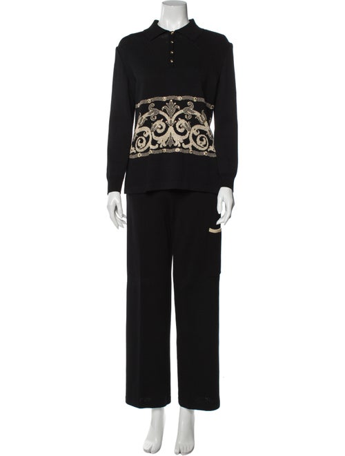 St. John Sport Wool Printed Pant Set Wool