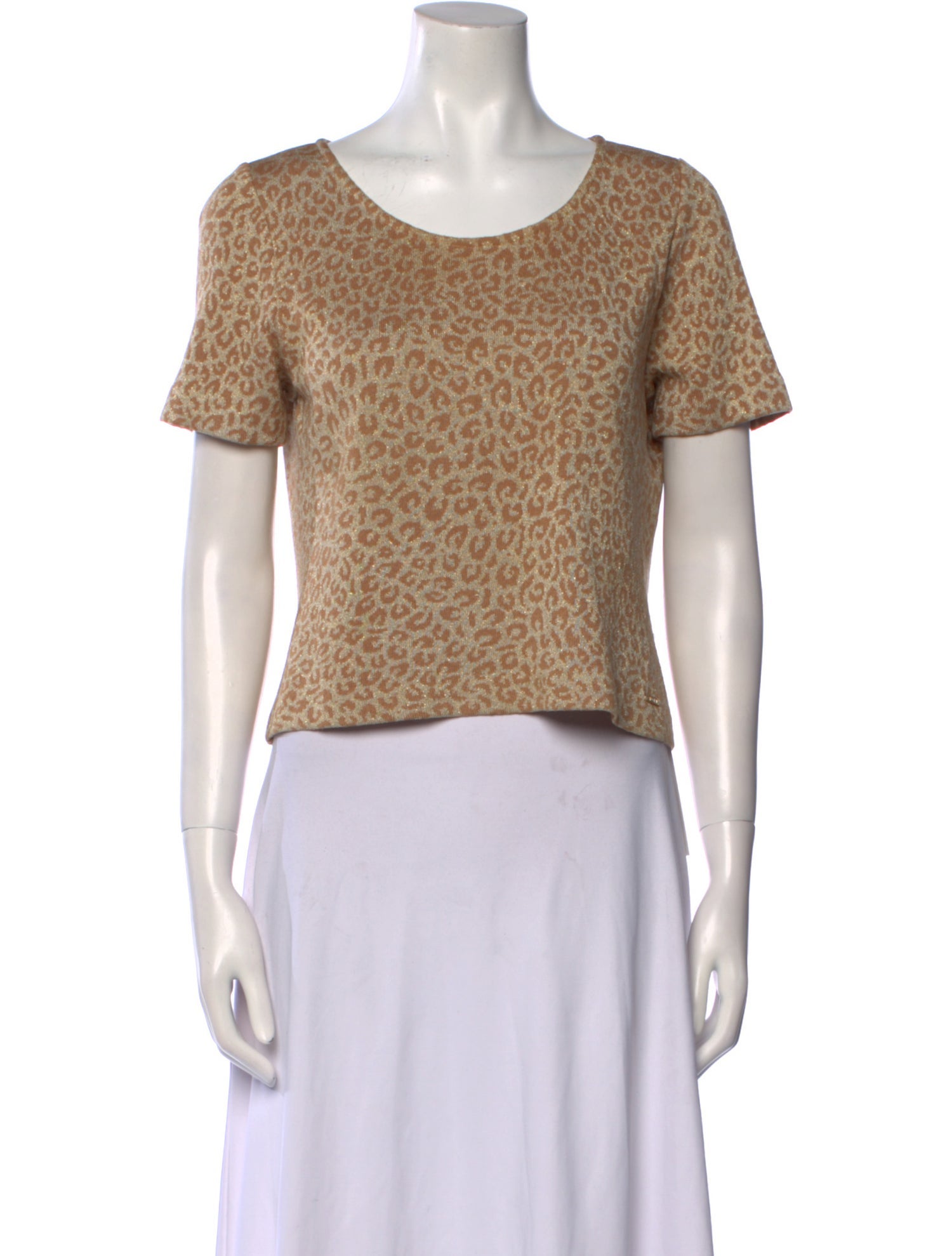 St. John Sport Scoop Neck Short Sleeve Crop Top