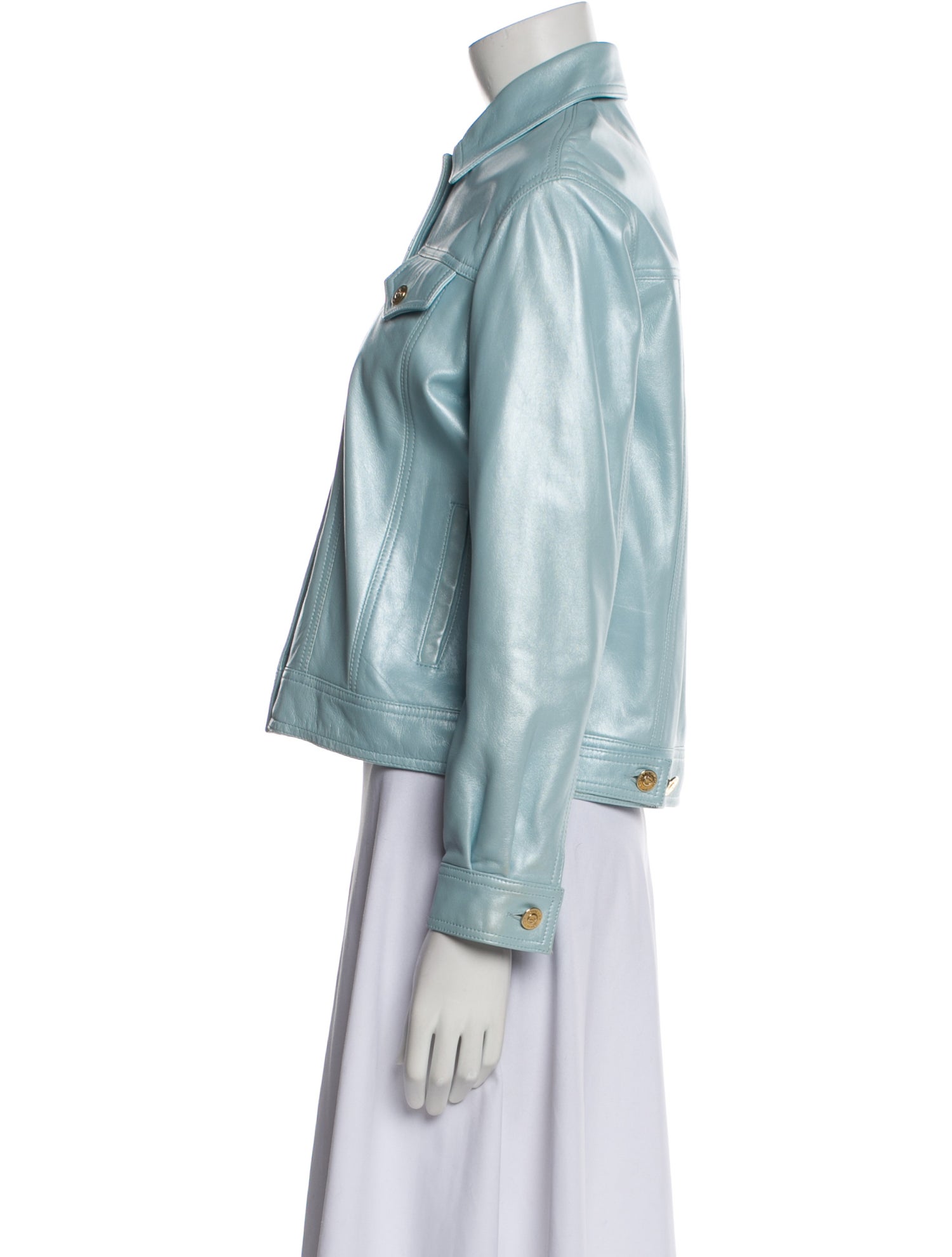 St. John Sport Leather Denim Jacket