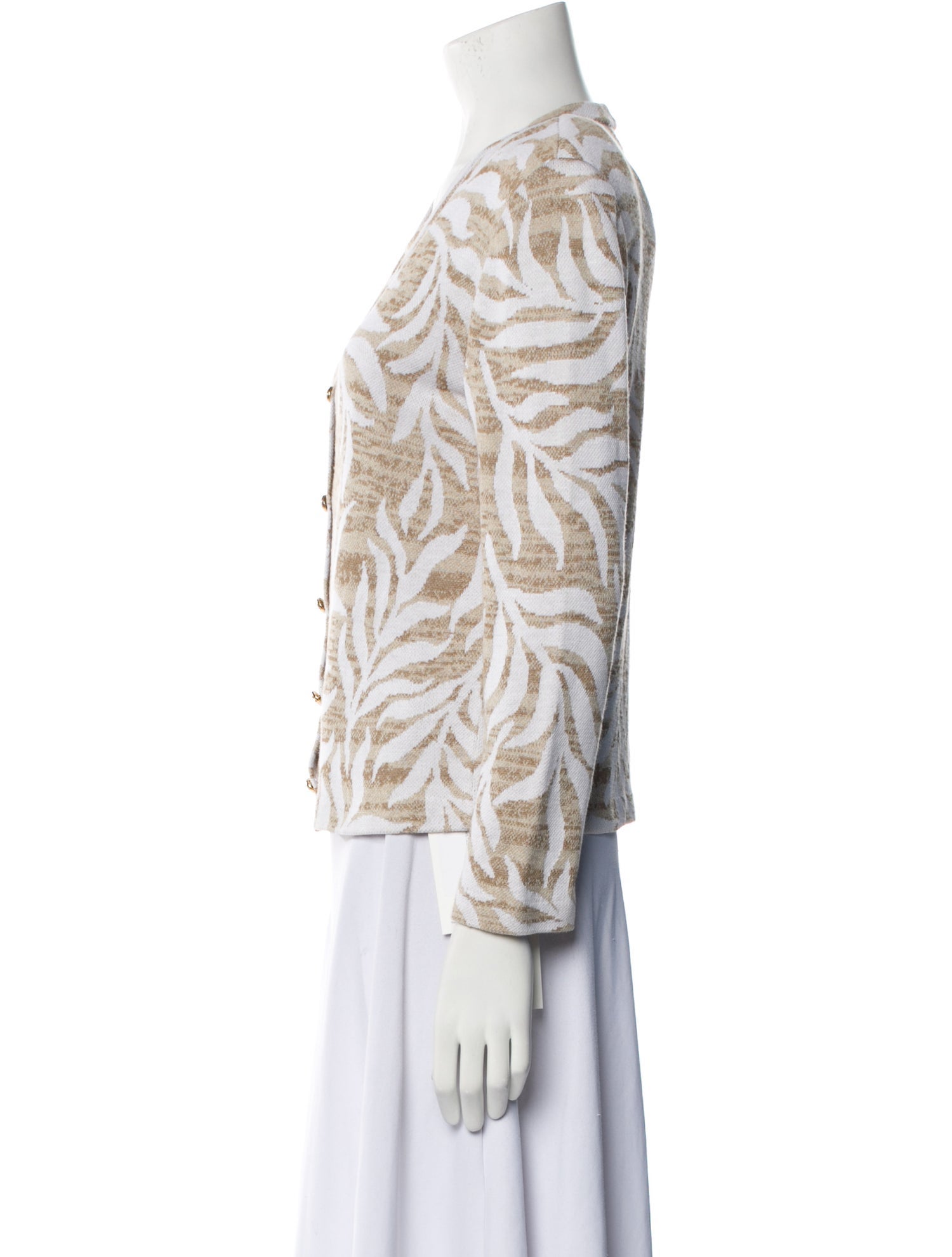 St. John Sport Animal Print Scoop Neck Sweater