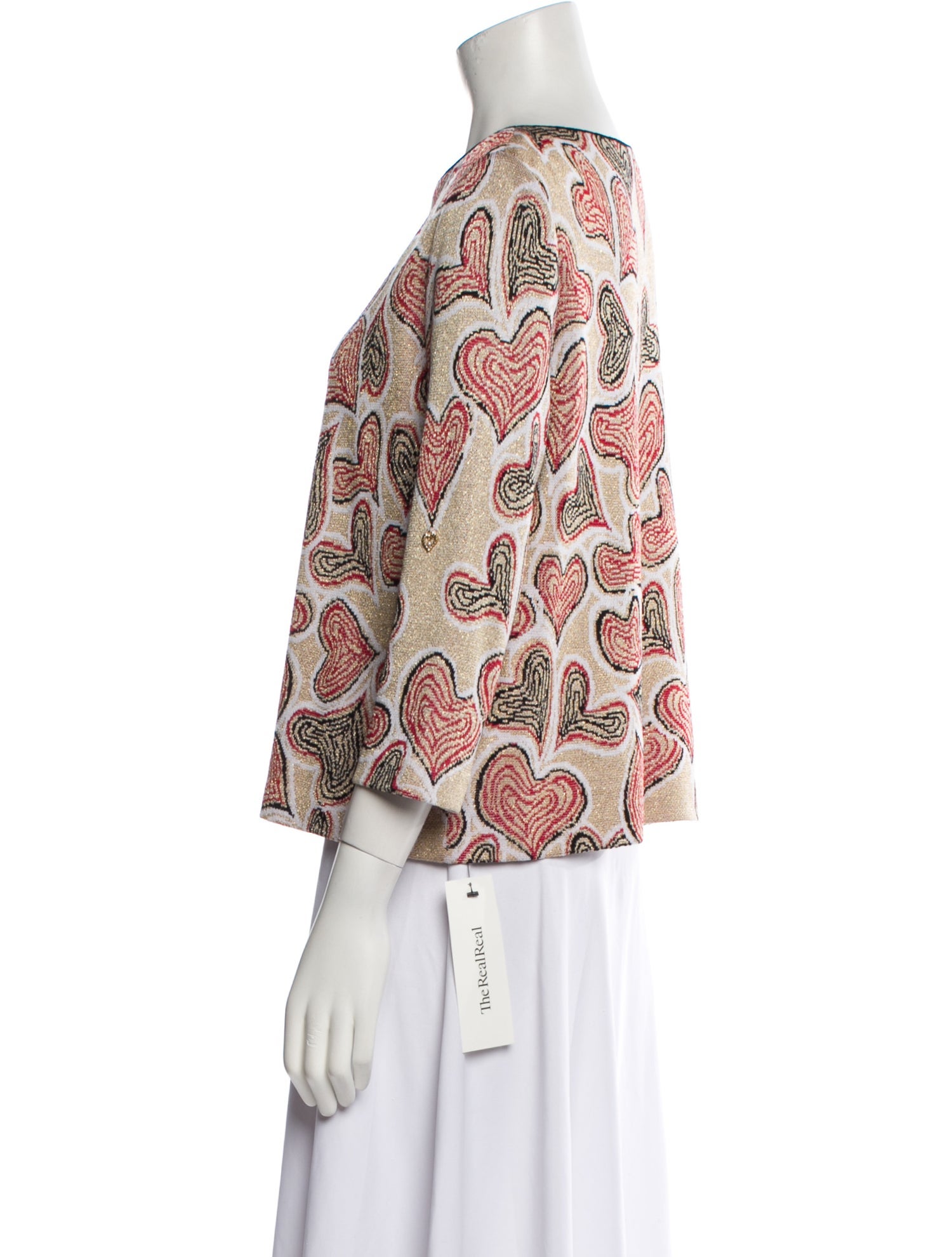 St. John Sport Printed Bateau Neckline Sweater