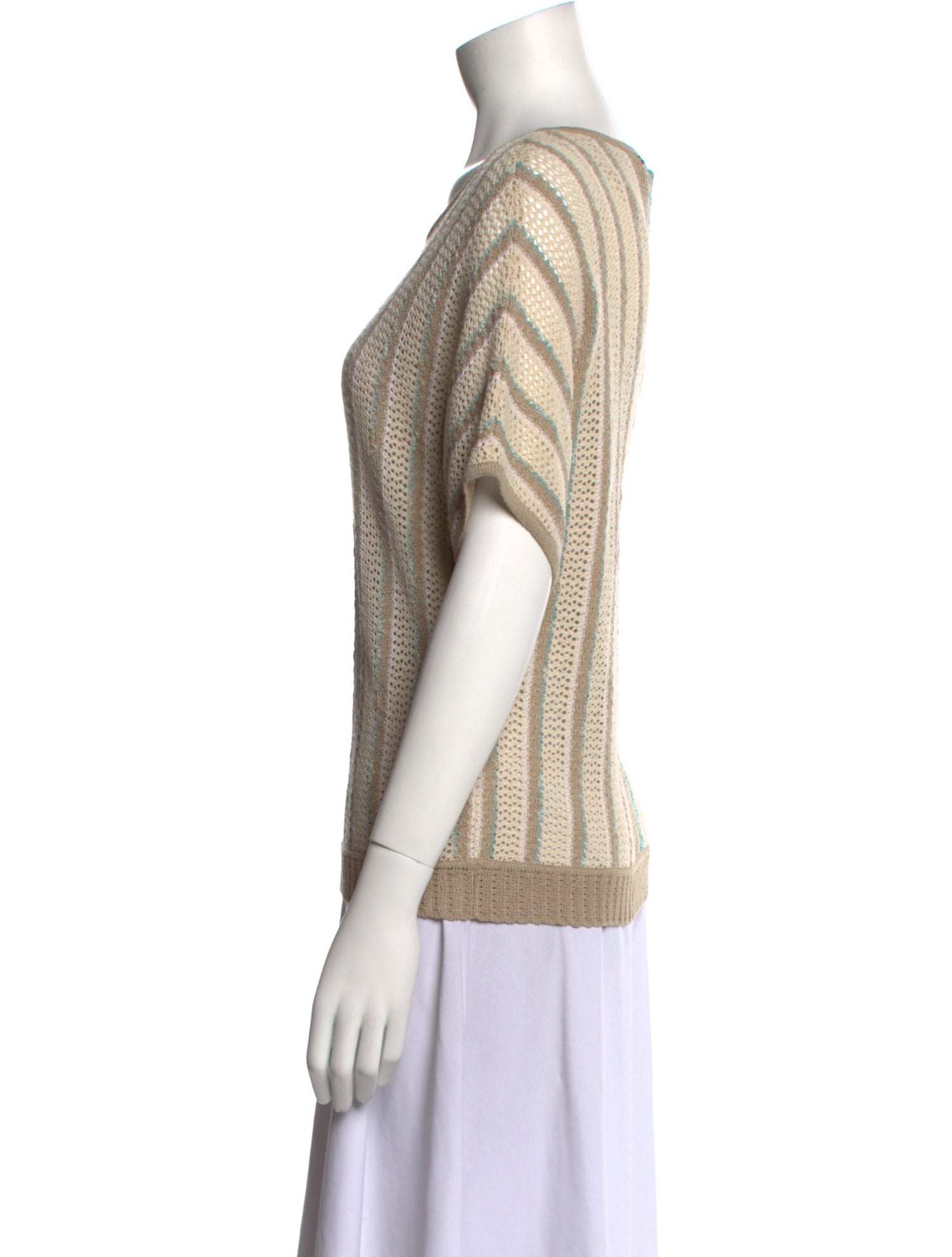 St. John Sport Striped Scoop Neck Sweater