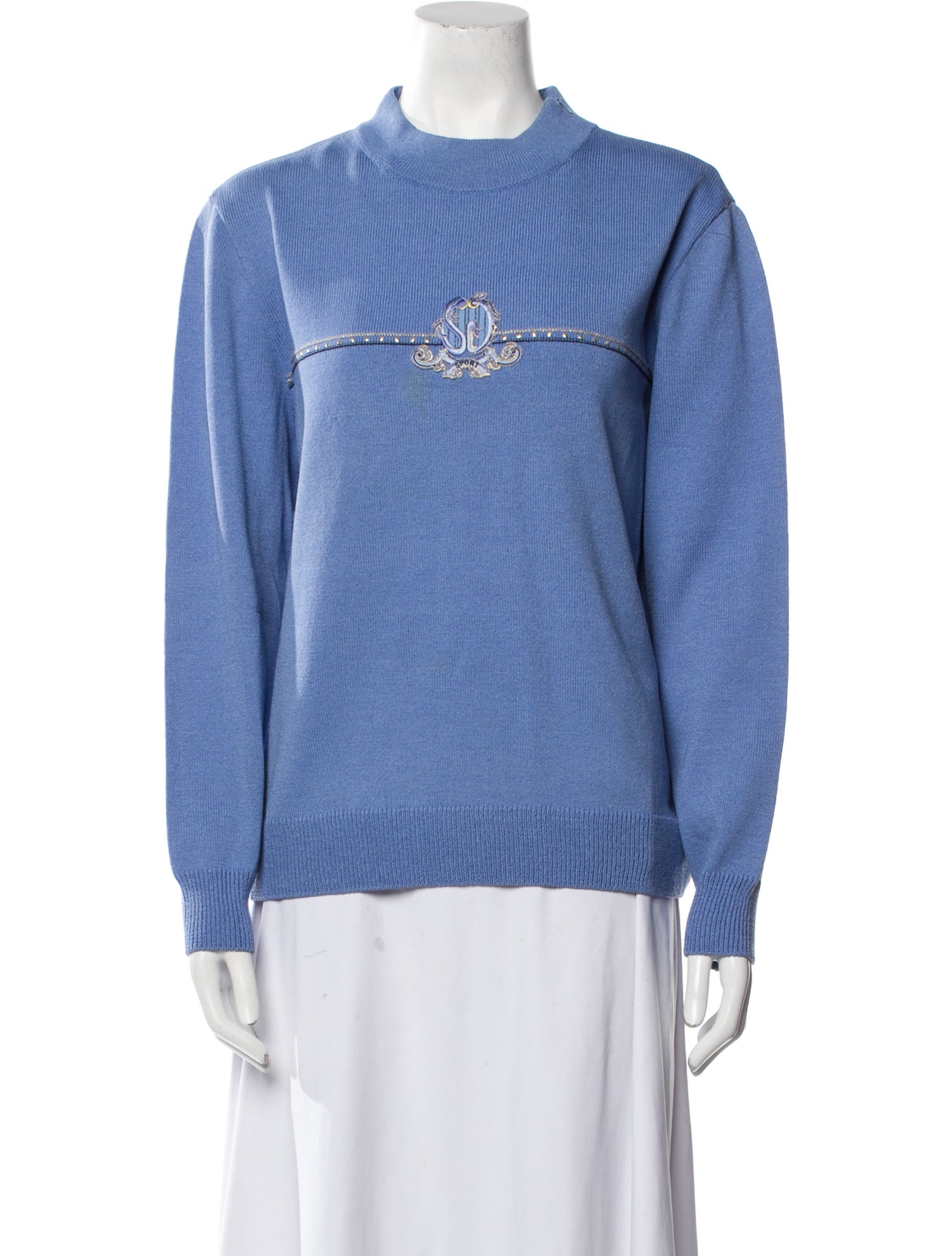 St. John Sport Wool Mock Neck Sweater