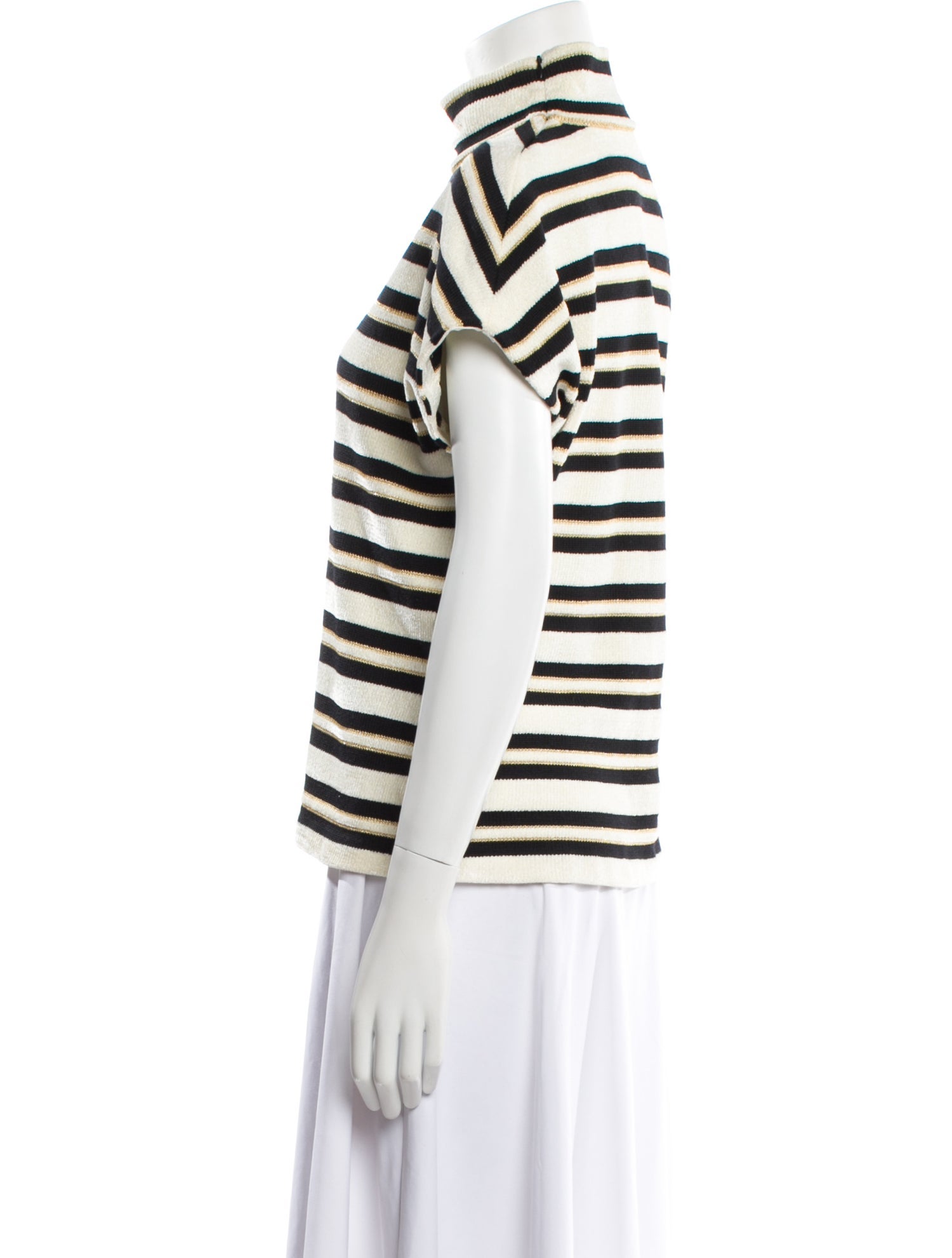 St. John Sport Striped Turtleneck Sweater