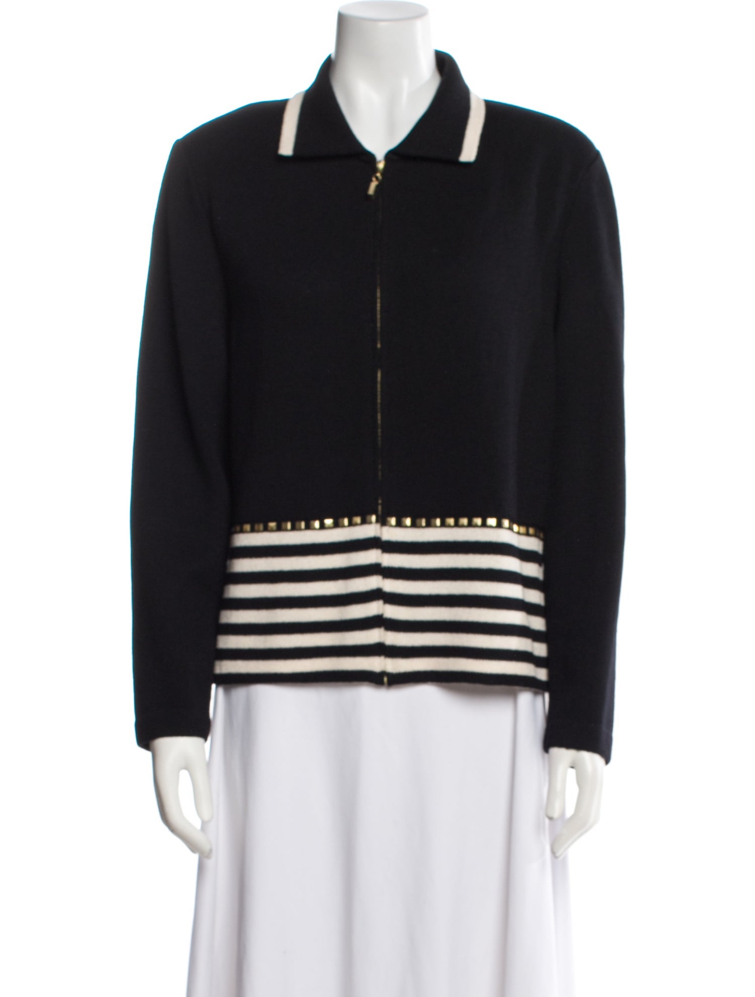 St. John Sport Striped Jacket - Black Jackets, Clothing - WSTJS51390 ...