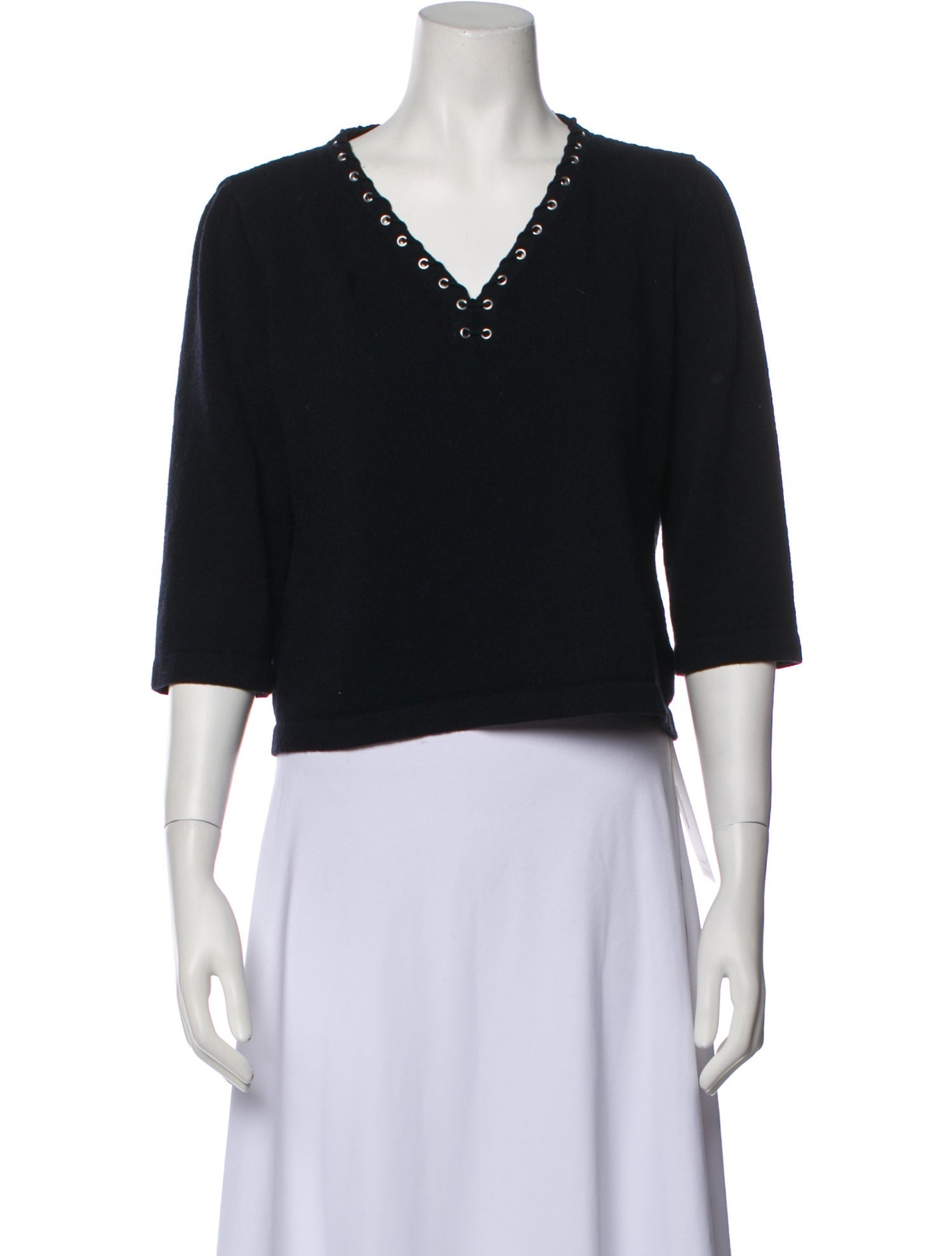 St. John Sport Wool V-Neck Sweater