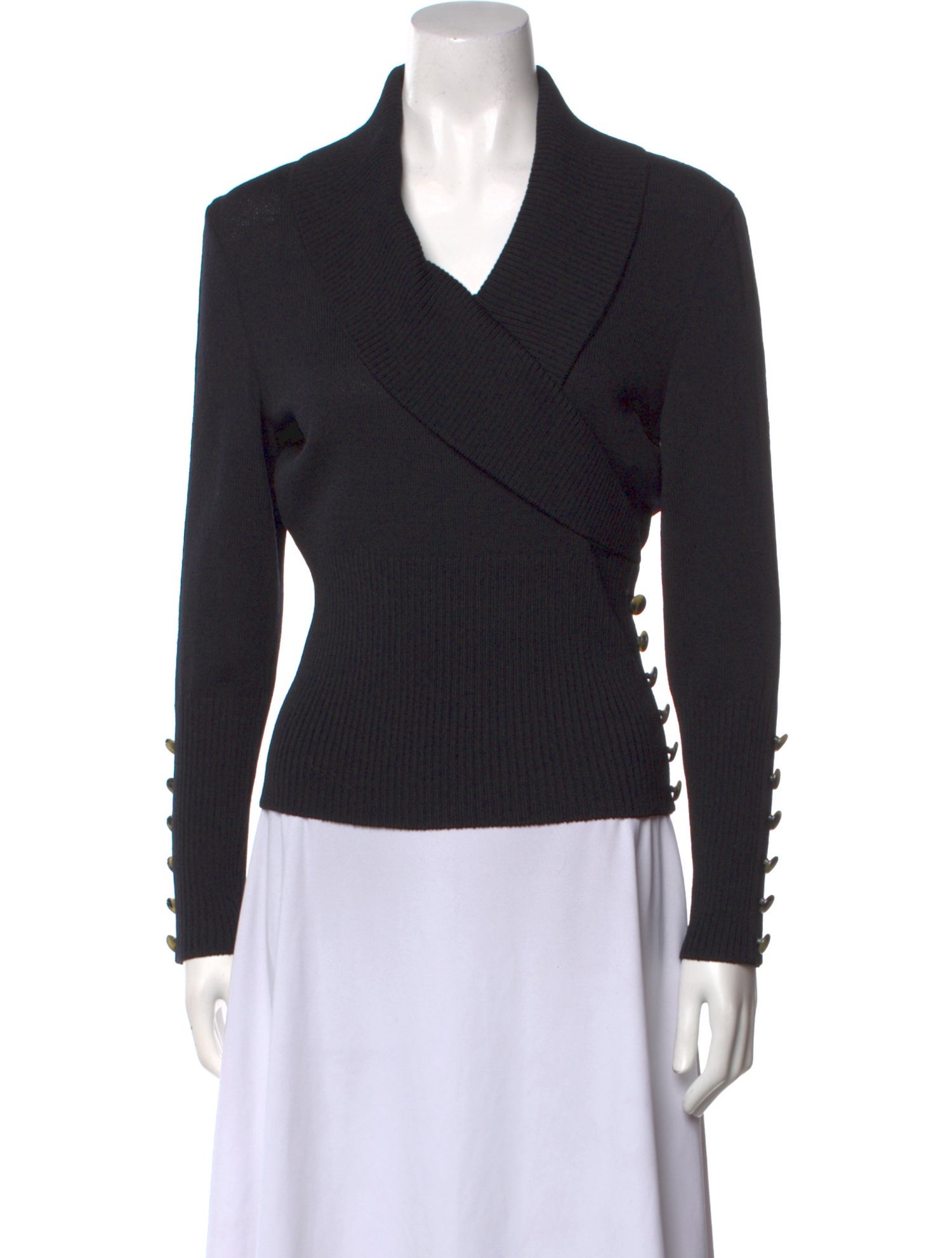 St. John Sport Wool V-Neck Sweater