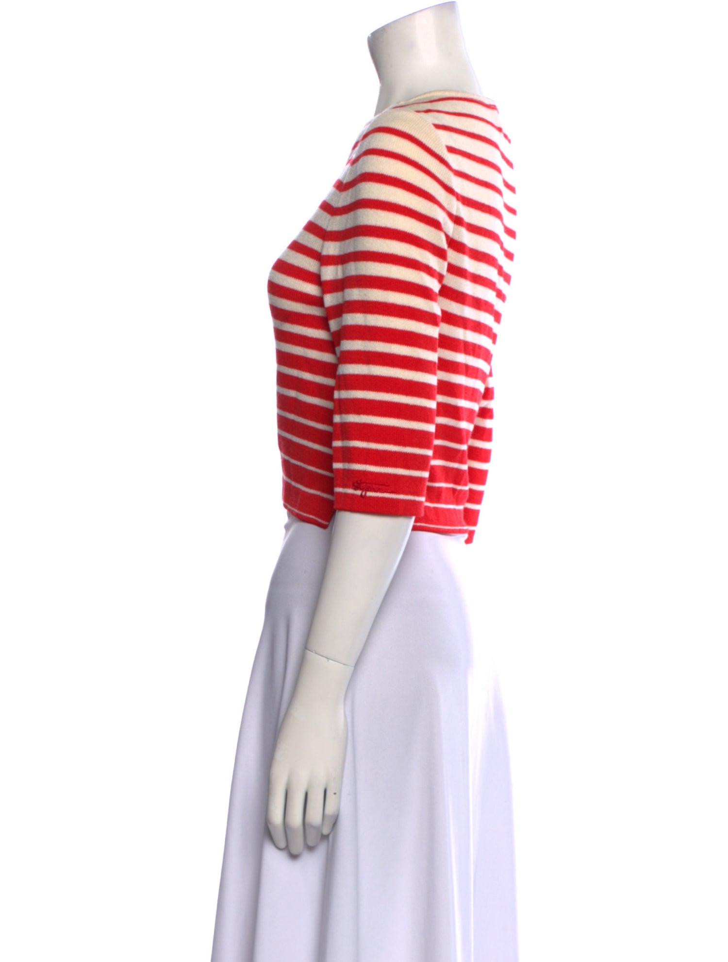 St. John Sport Striped Bateau Neckline Sweater