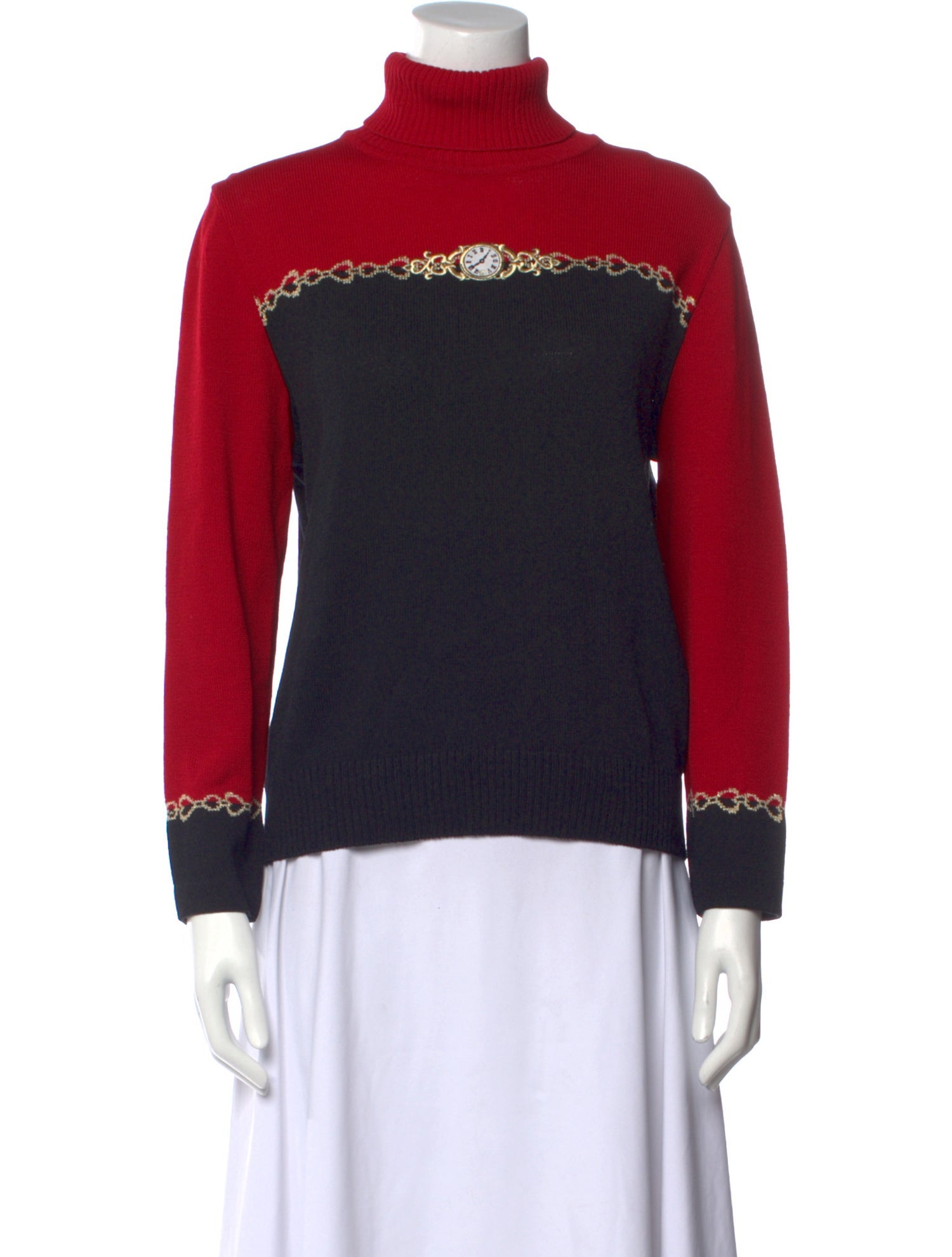 St. John Sport Wool Colorblock Pattern Sweater