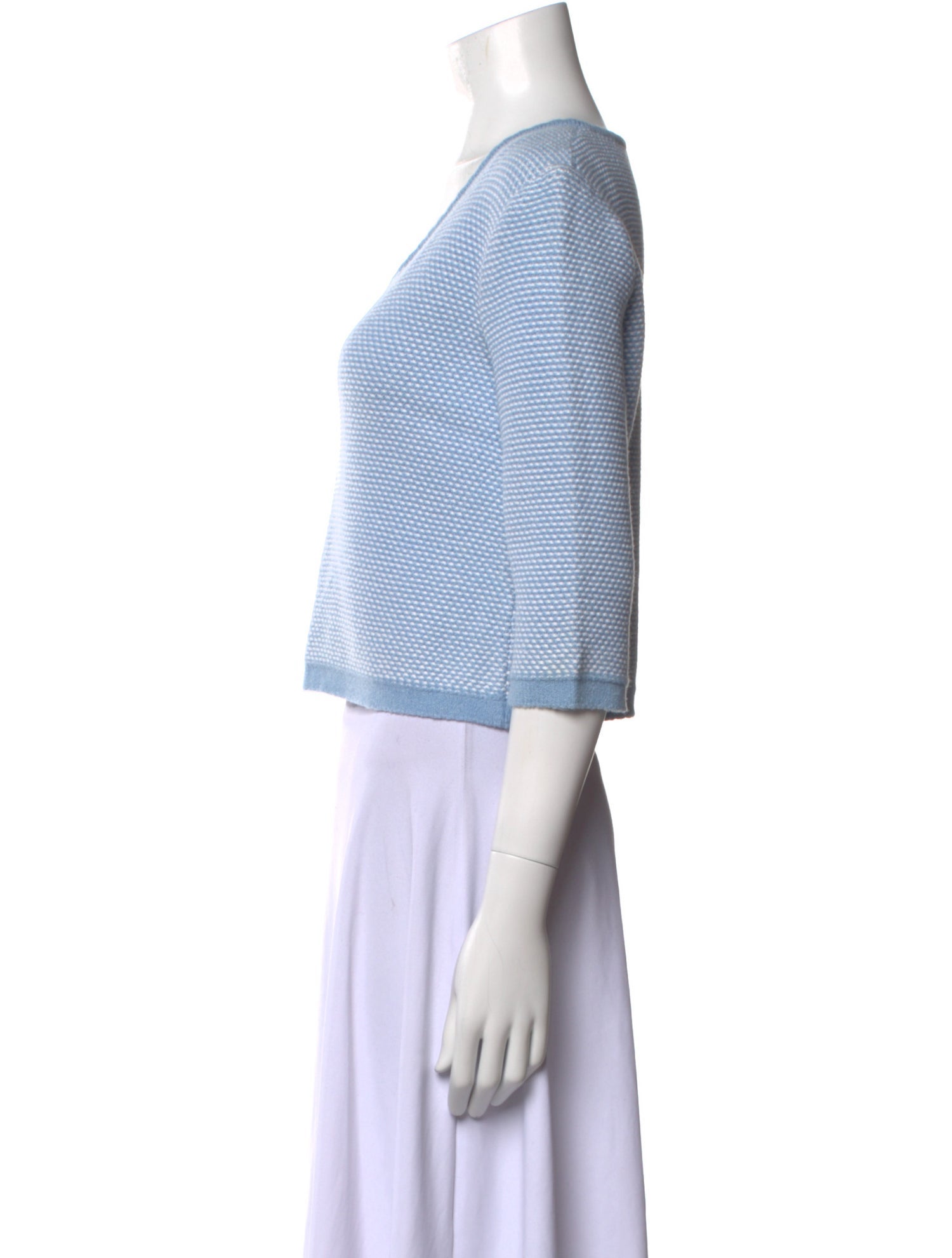 St. John Sport Striped V-Neck Sweater