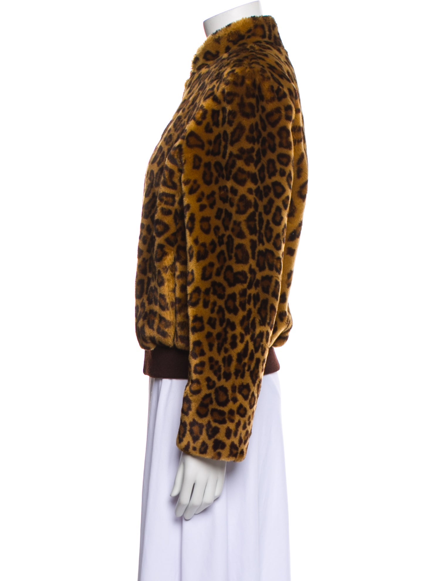 St. John Sport Animal Print Faux Fur Jacket
