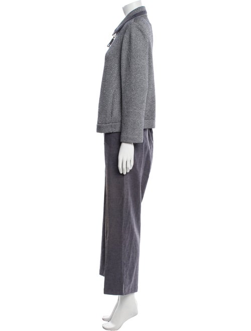 St. John Sport Linen Tweed Pattern Pant Set
