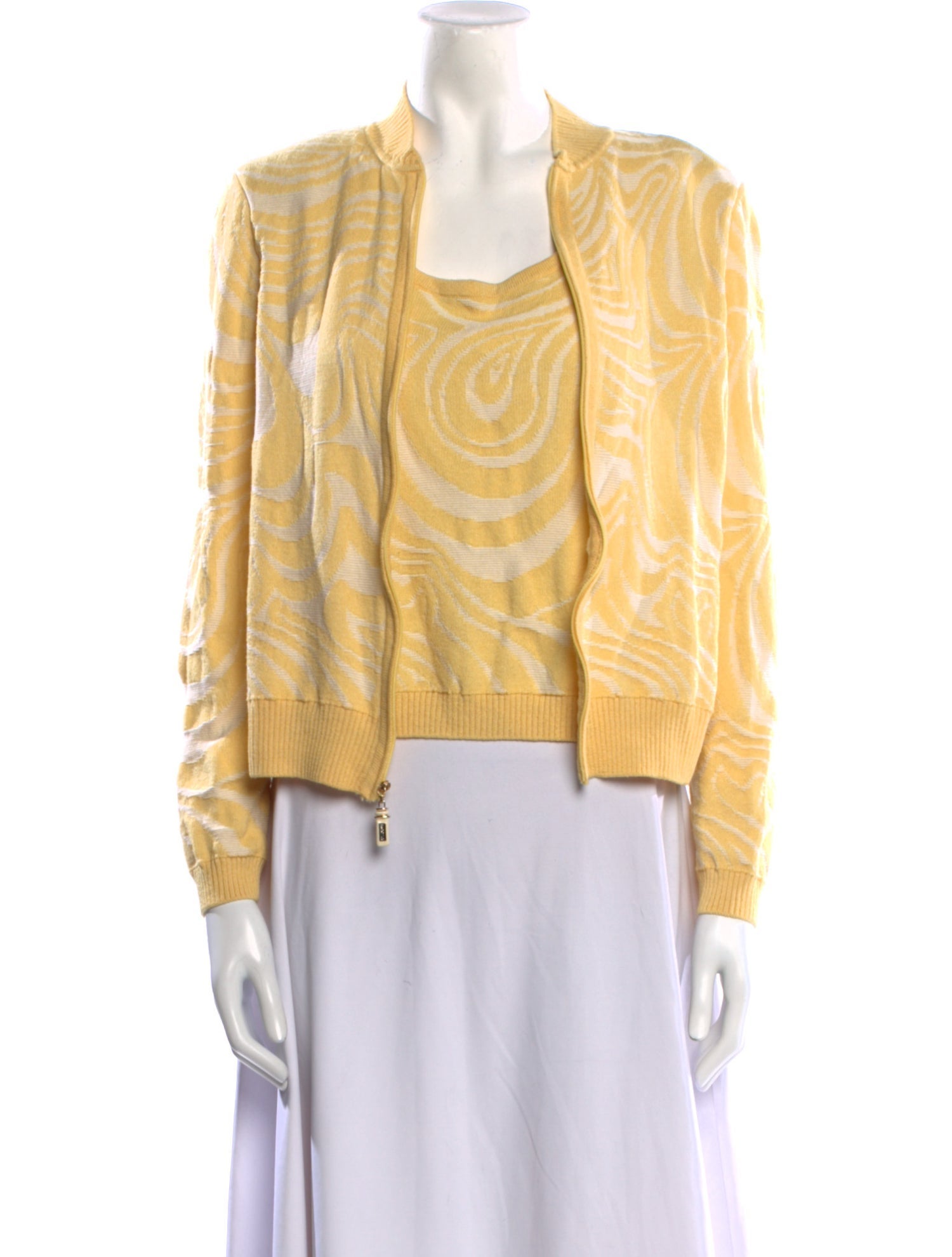 St. John Sport Striped Square Neckline Sweater