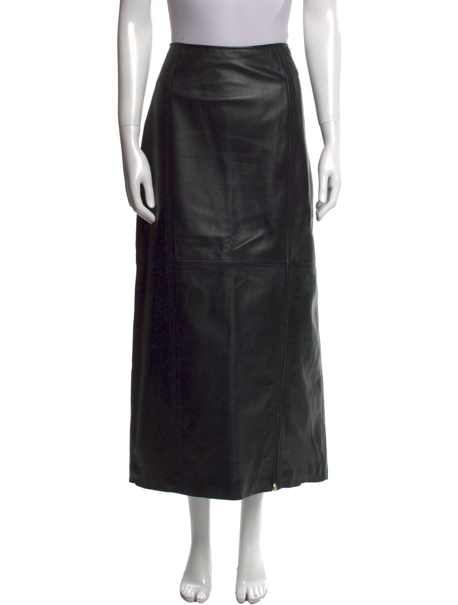 St. John Sport Leather Midi Length Skirt
