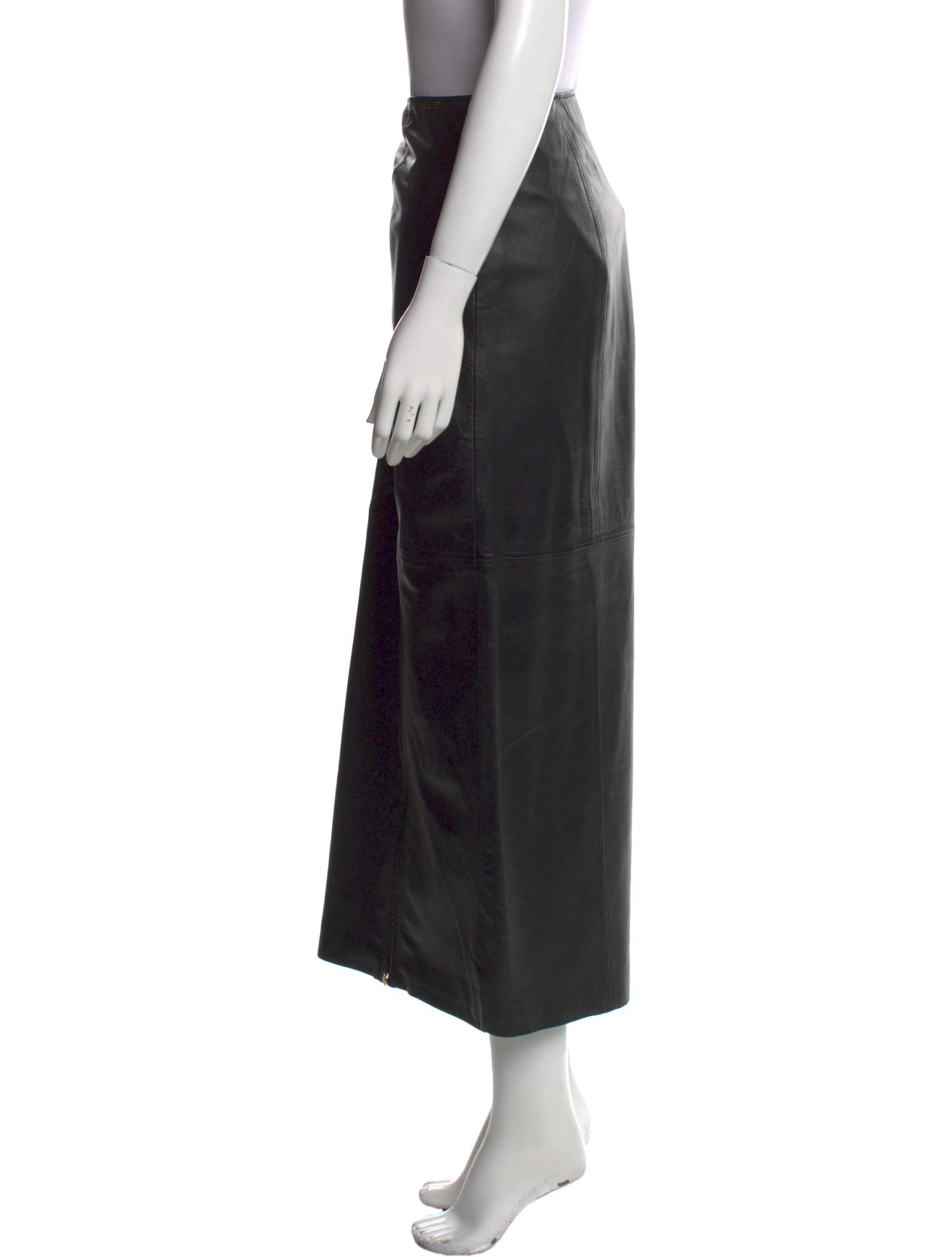 St. John Sport Leather Midi Length Skirt