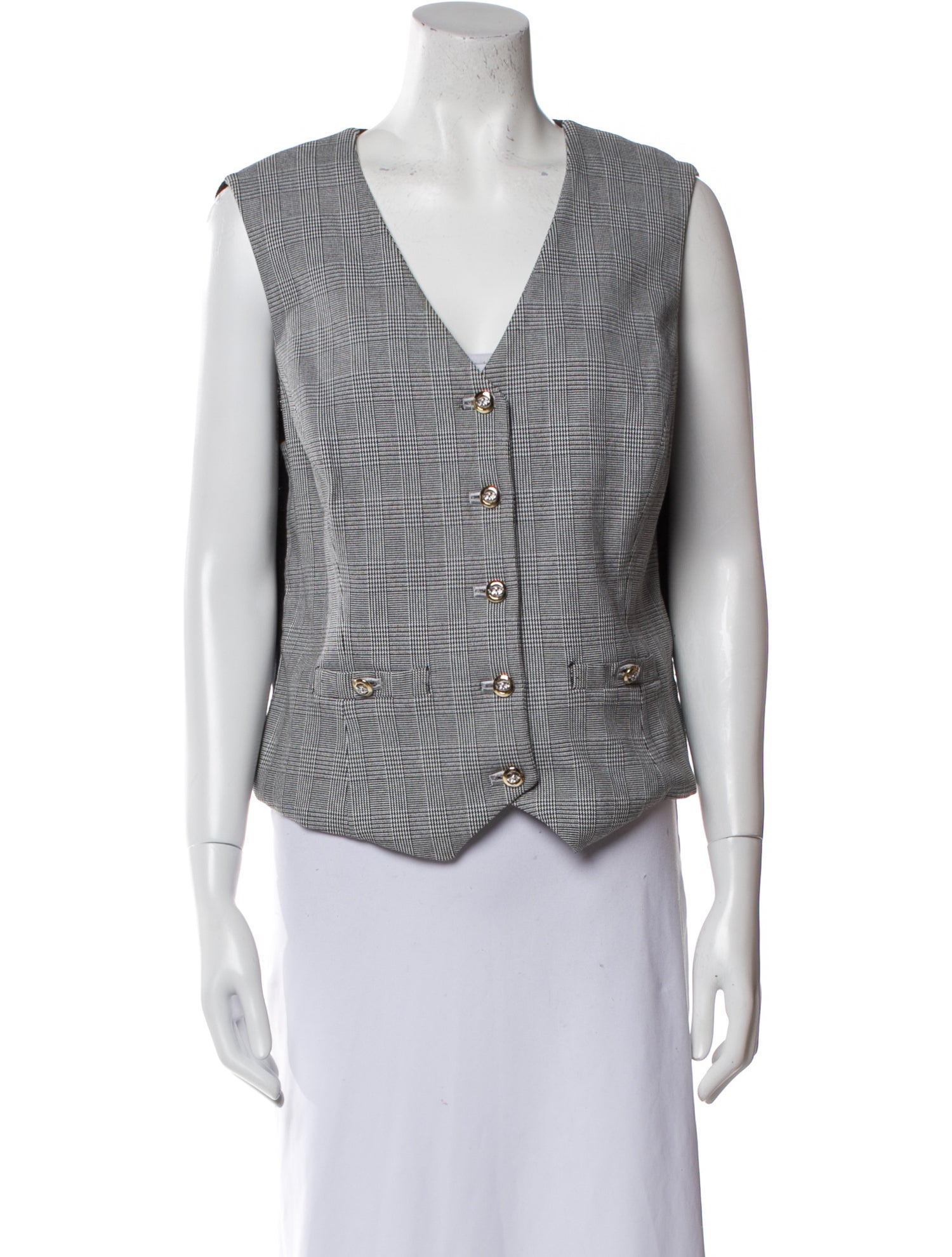 St. John Sport Plaid Print Vest