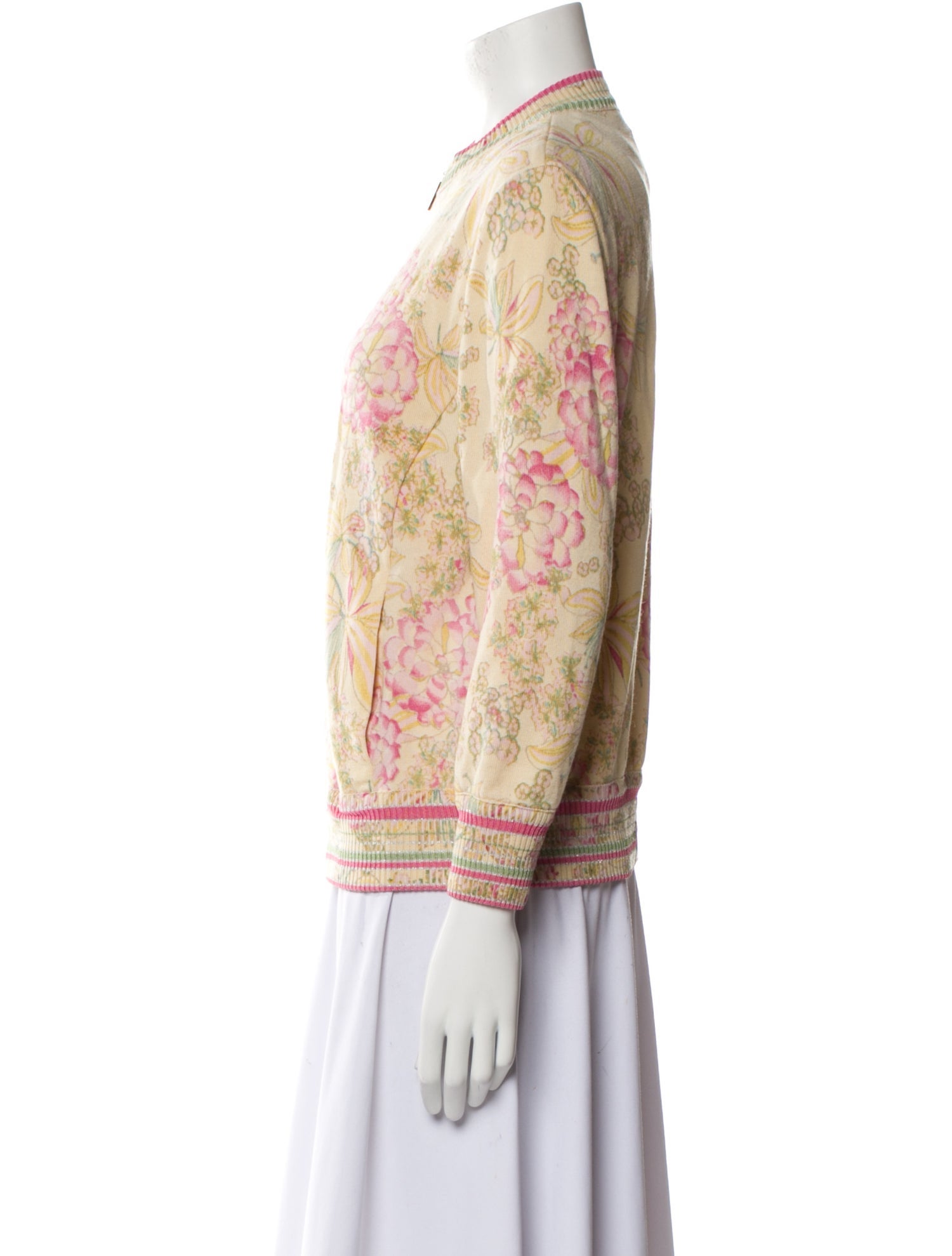 St. John Sport Wool Floral Print Evening Jacket