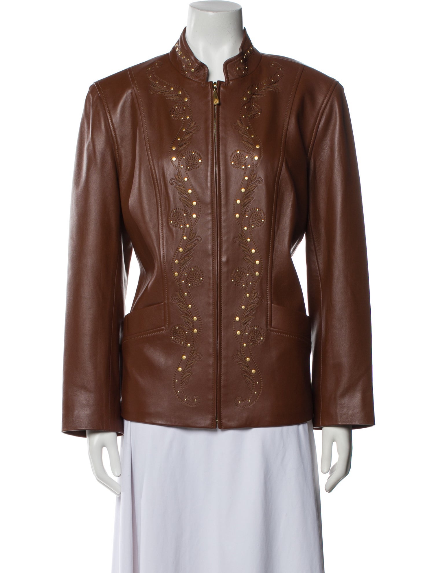St. John Sport Lamb Leather Evening Jacket