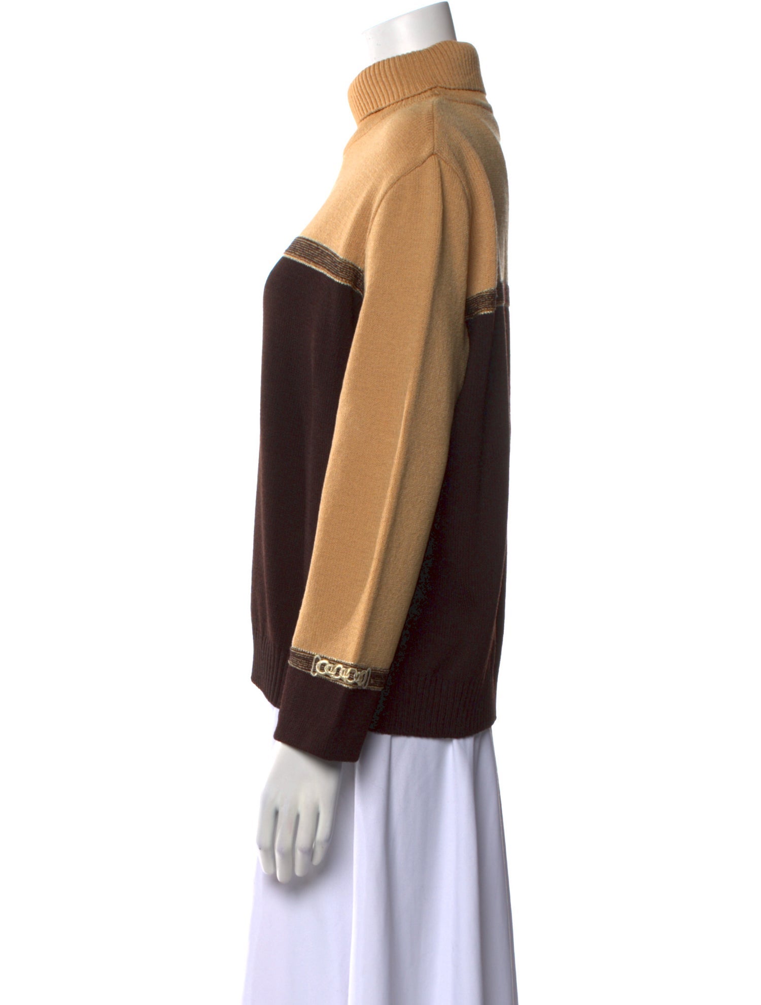 St. John Sport Graphic Print Turtleneck Sweater