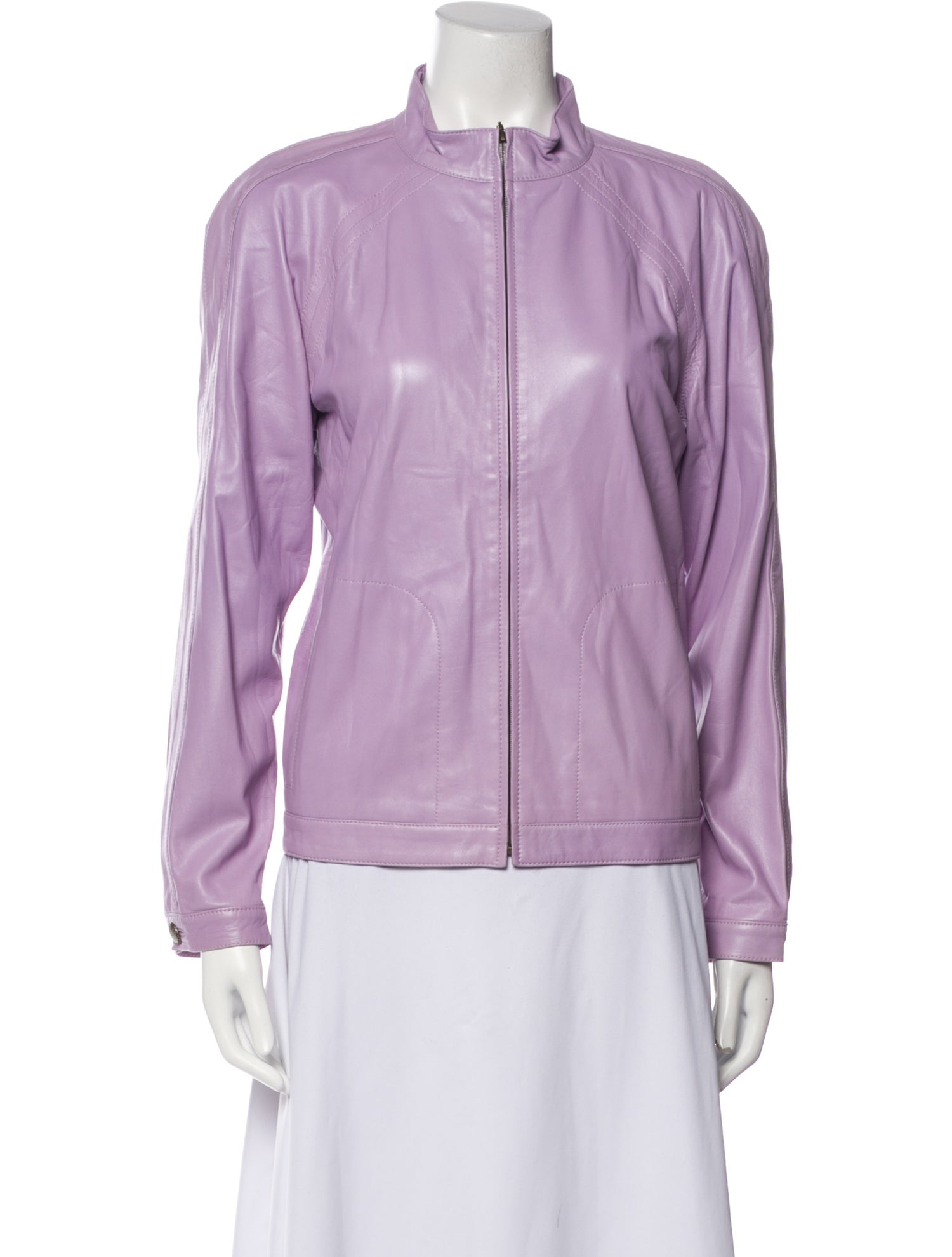 St. John Sport Leather Bomber Jacket