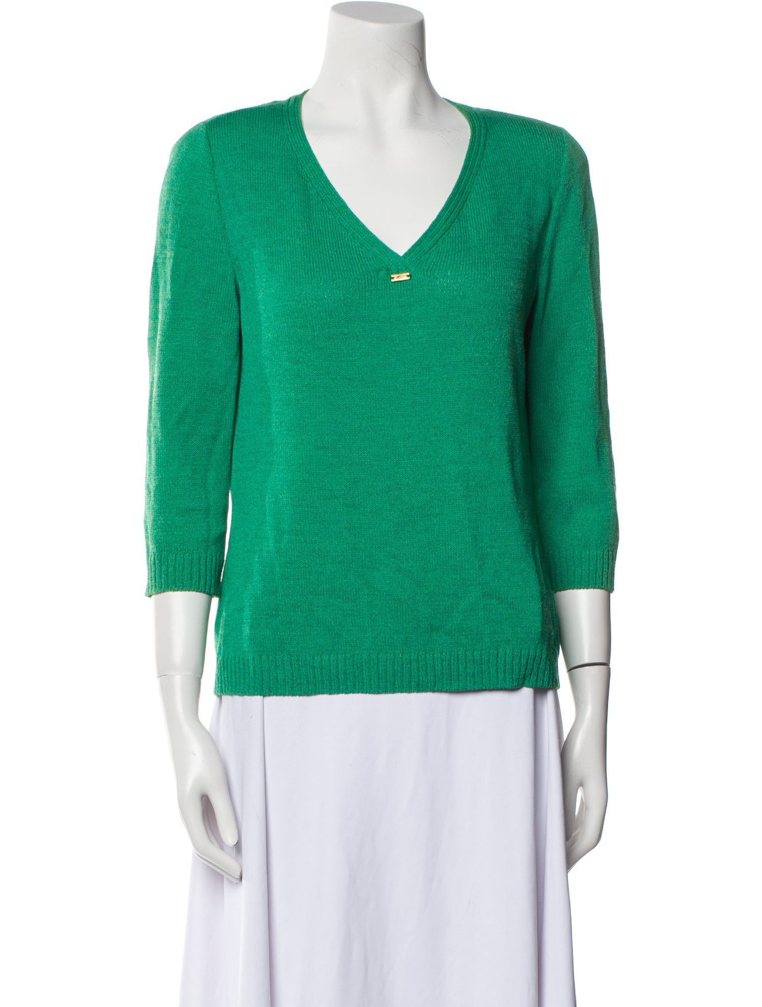St. John Sport Wool V-Neck Sweater