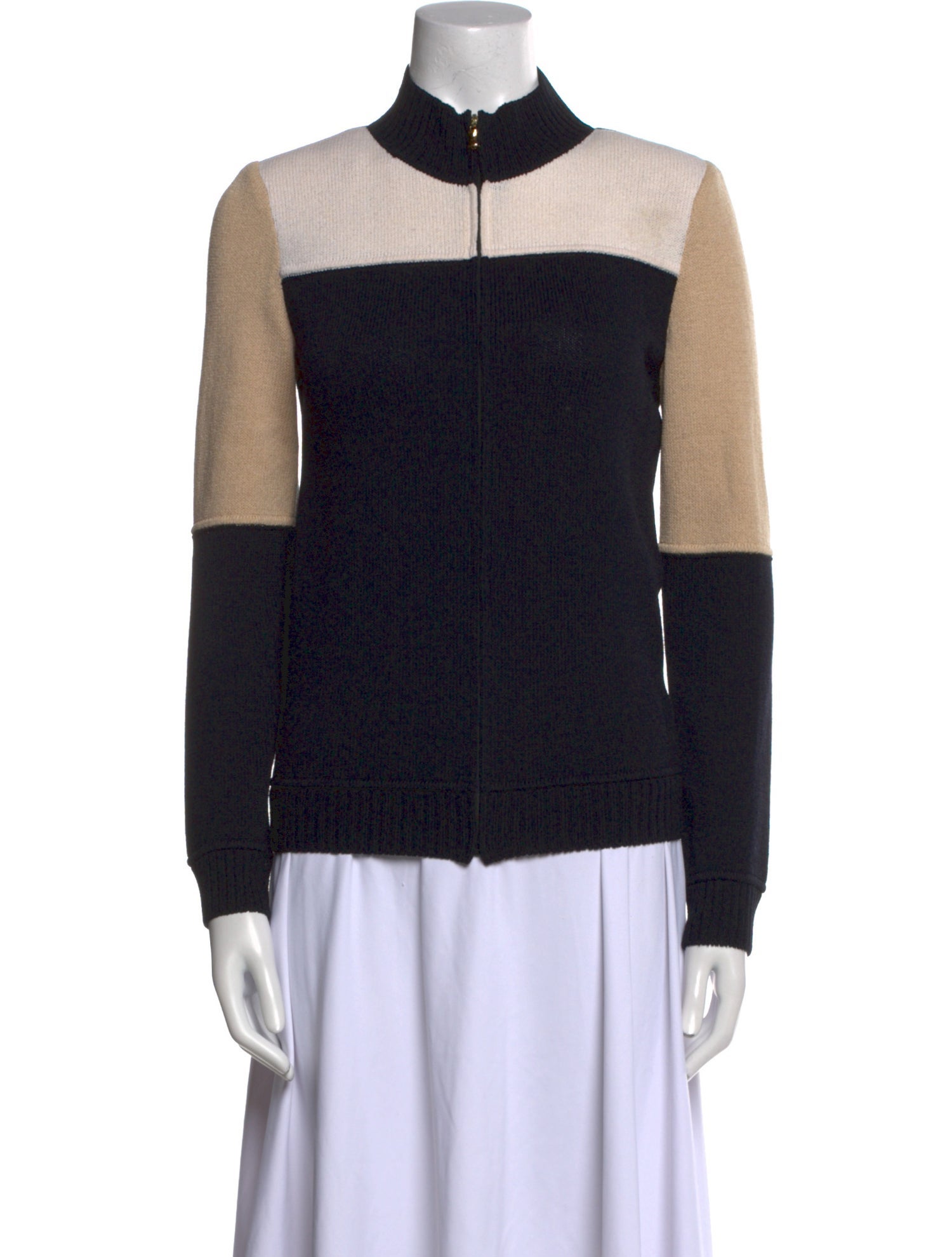 St. John Sport Wool Colorblock Pattern Sweater