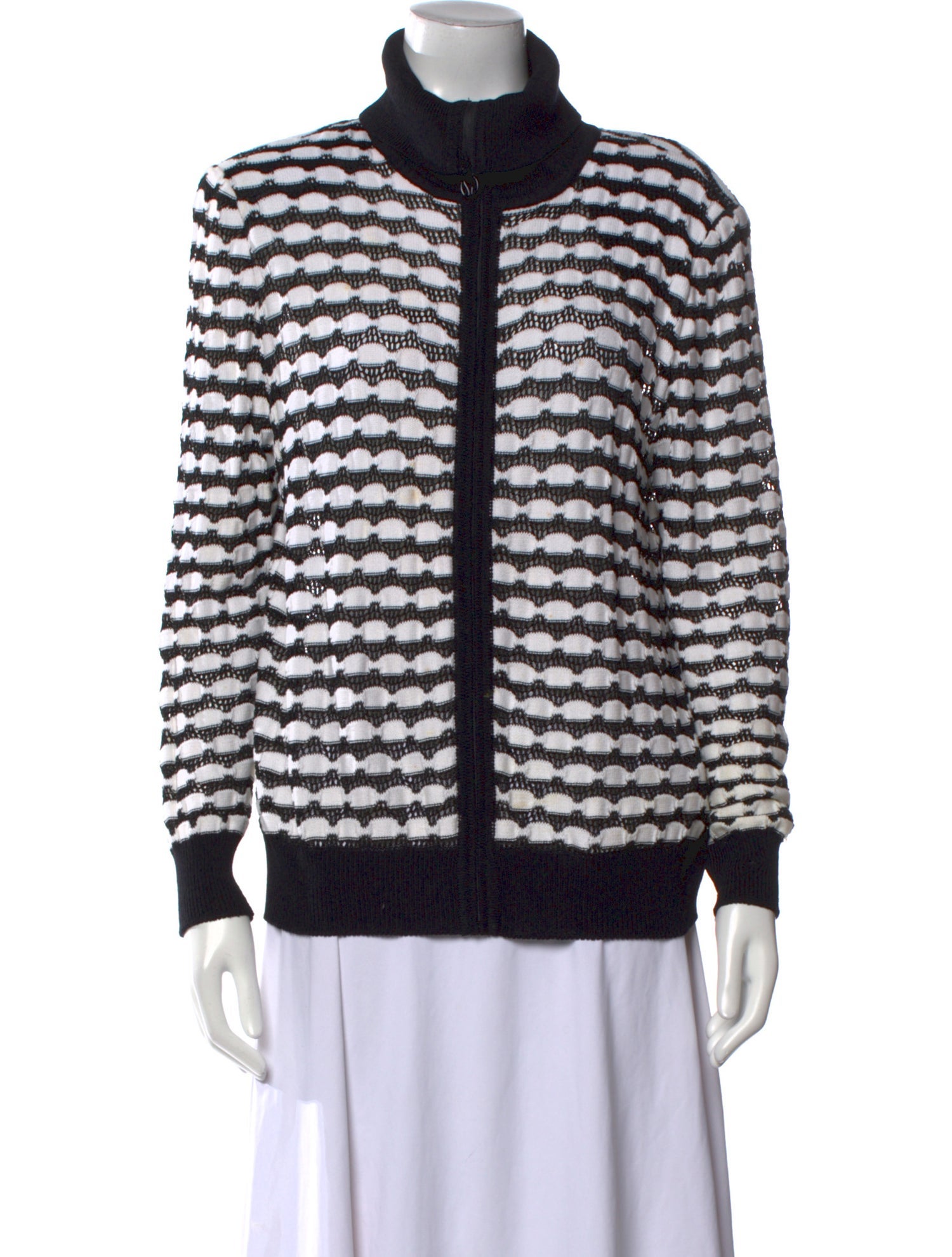 St. John Sport Striped Turtleneck Sweater