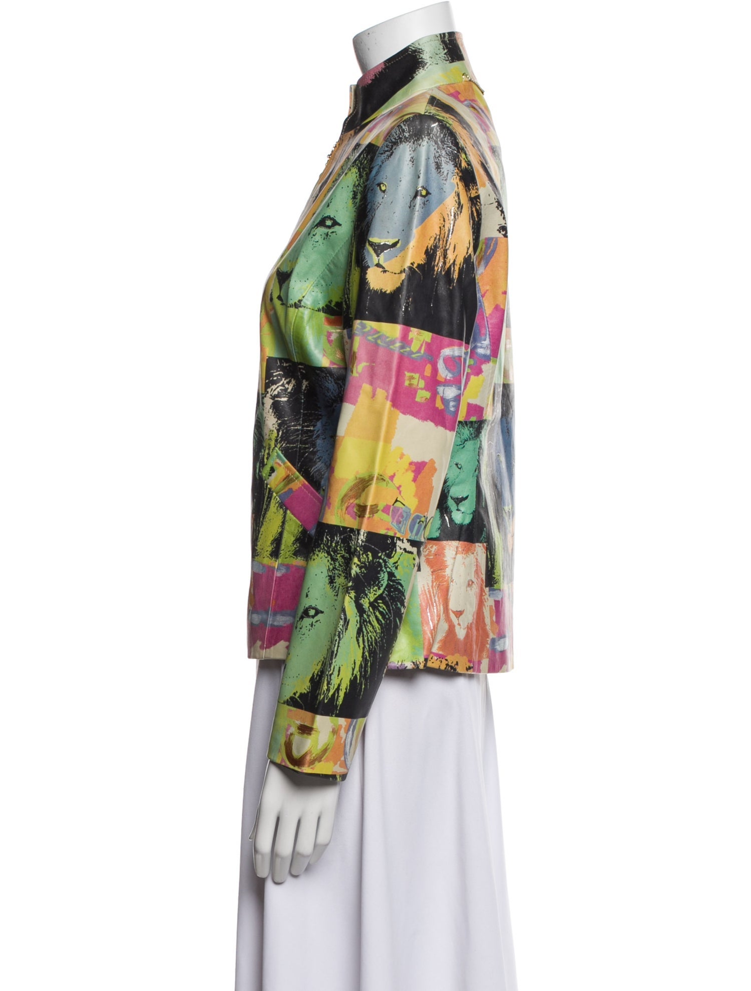 St. John Sport Leather Printed Jacket